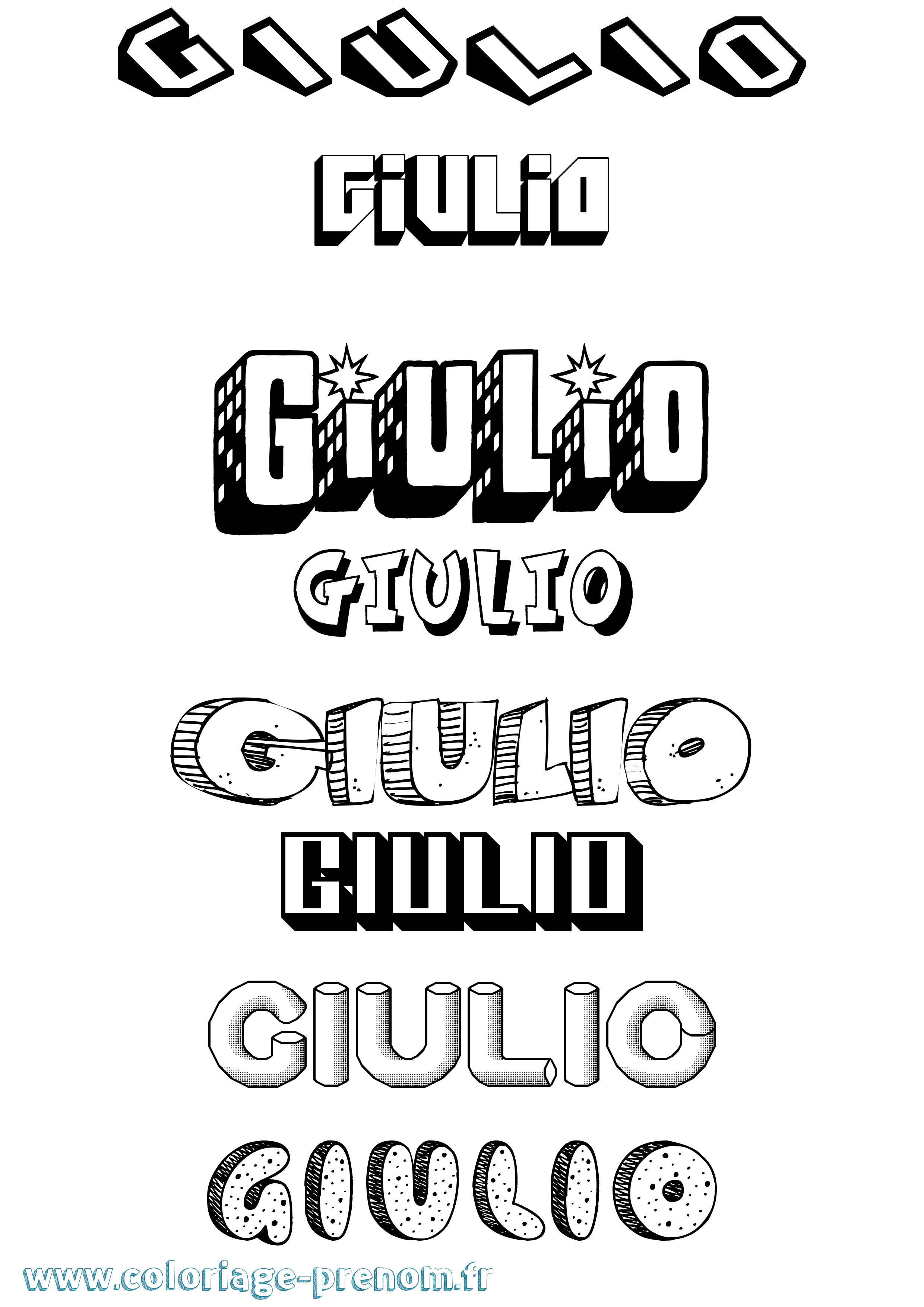 Coloriage Giulio Effet 3D Coloriage prénom Giulio Effet 3D