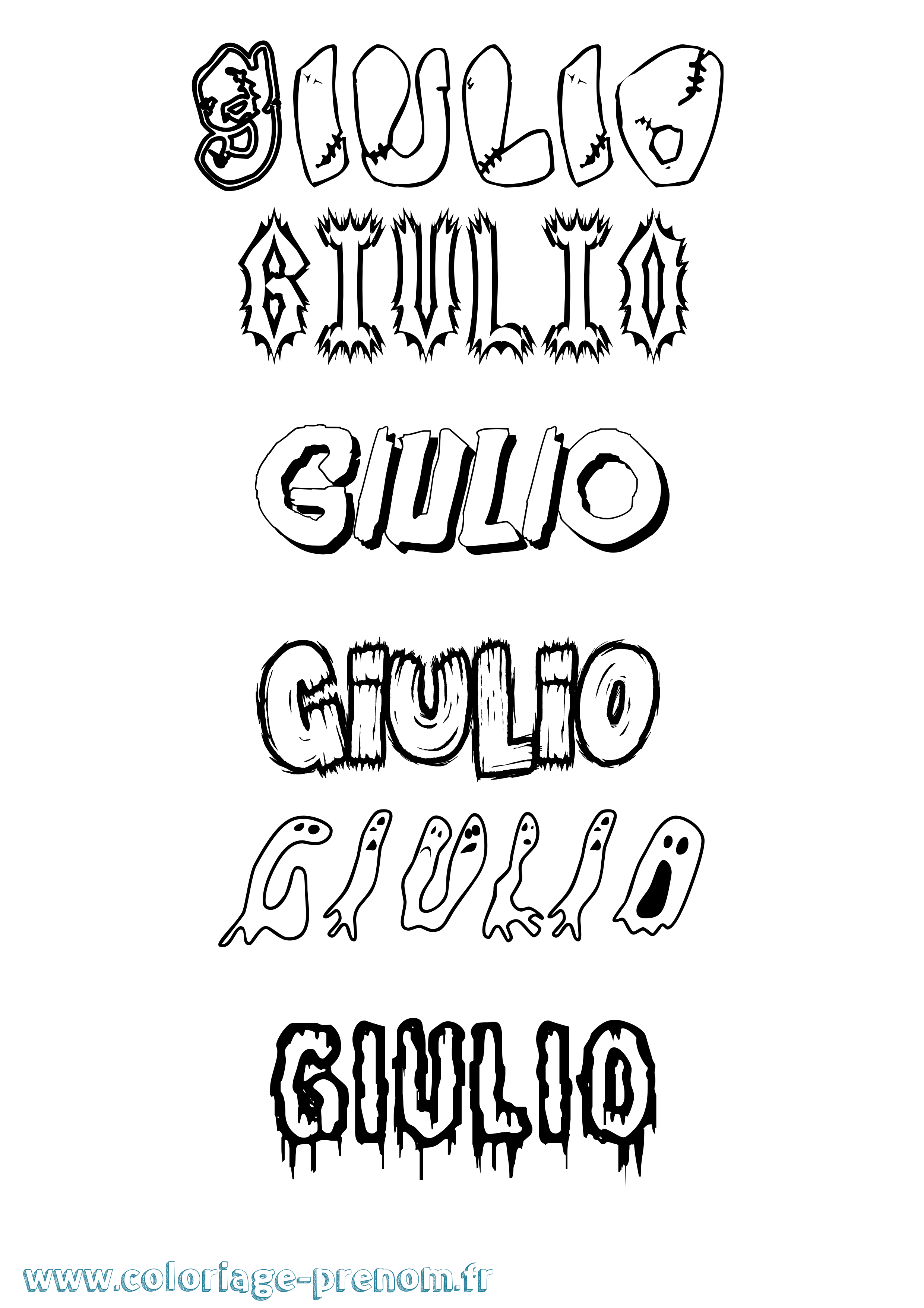 Coloriage Giulio Frisson Coloriage prénom Giulio Frisson