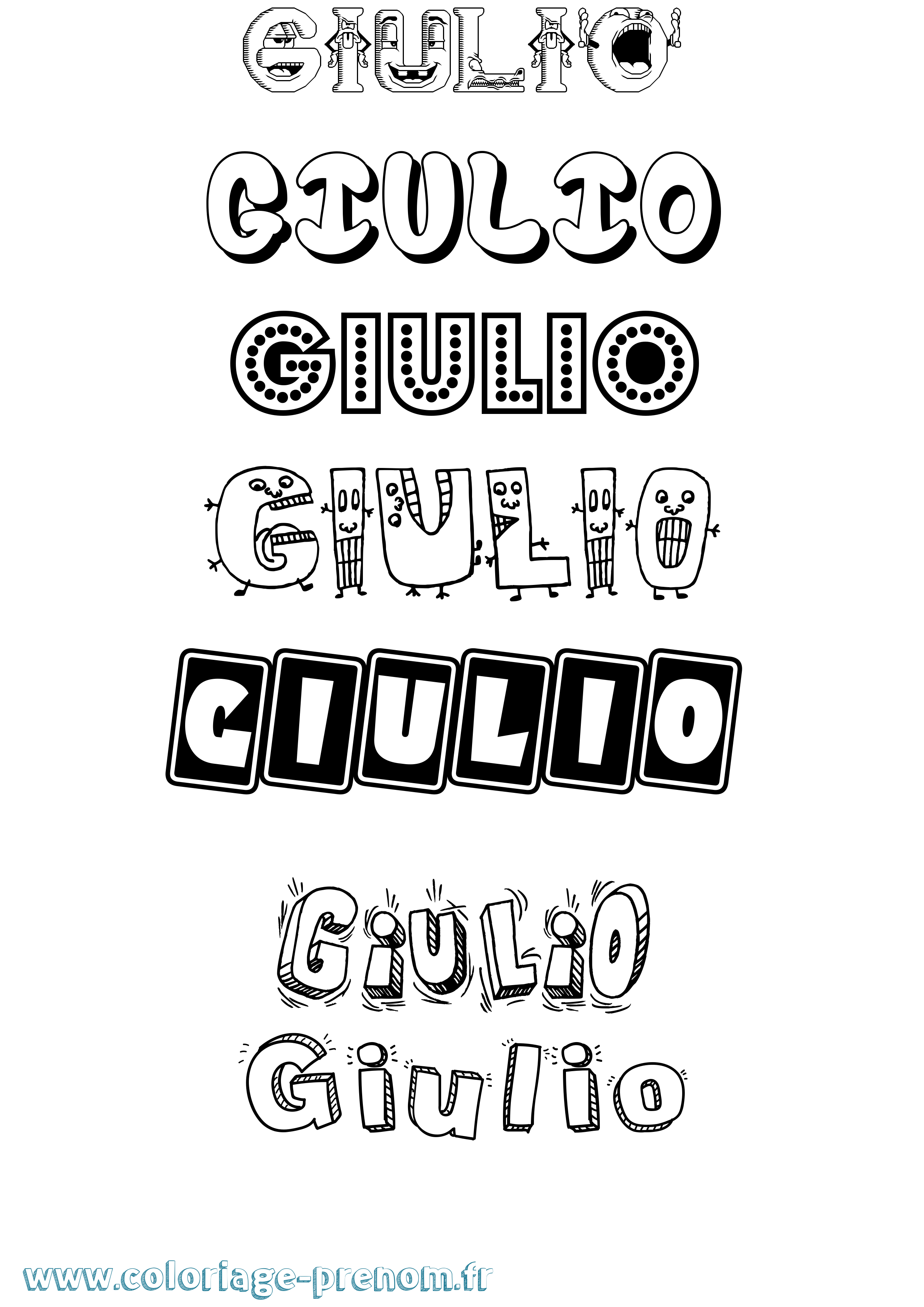 Coloriage Giulio Fun Coloriage prénom Giulio Fun