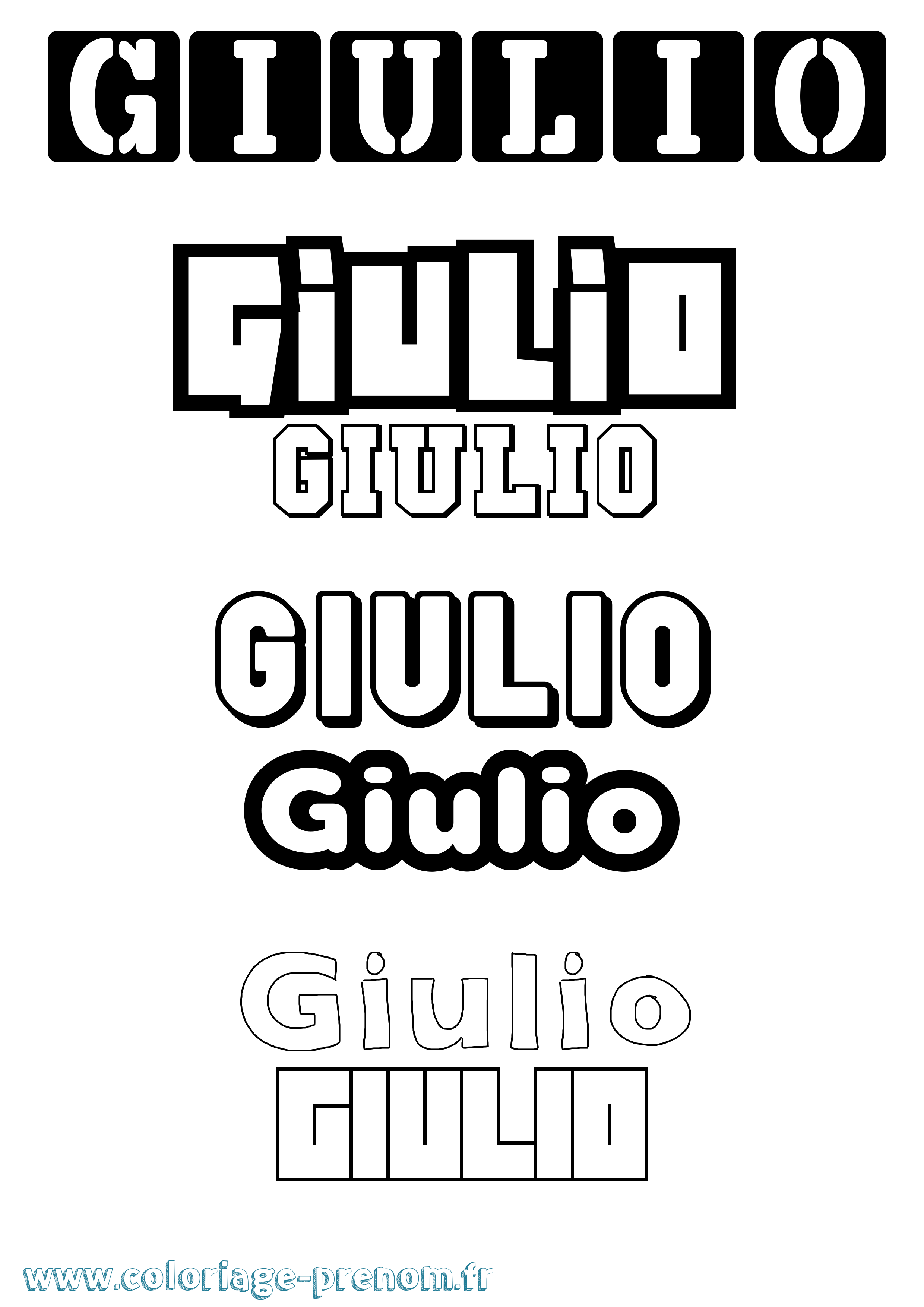 Coloriage Giulio Simple Coloriage prénom Giulio Simple