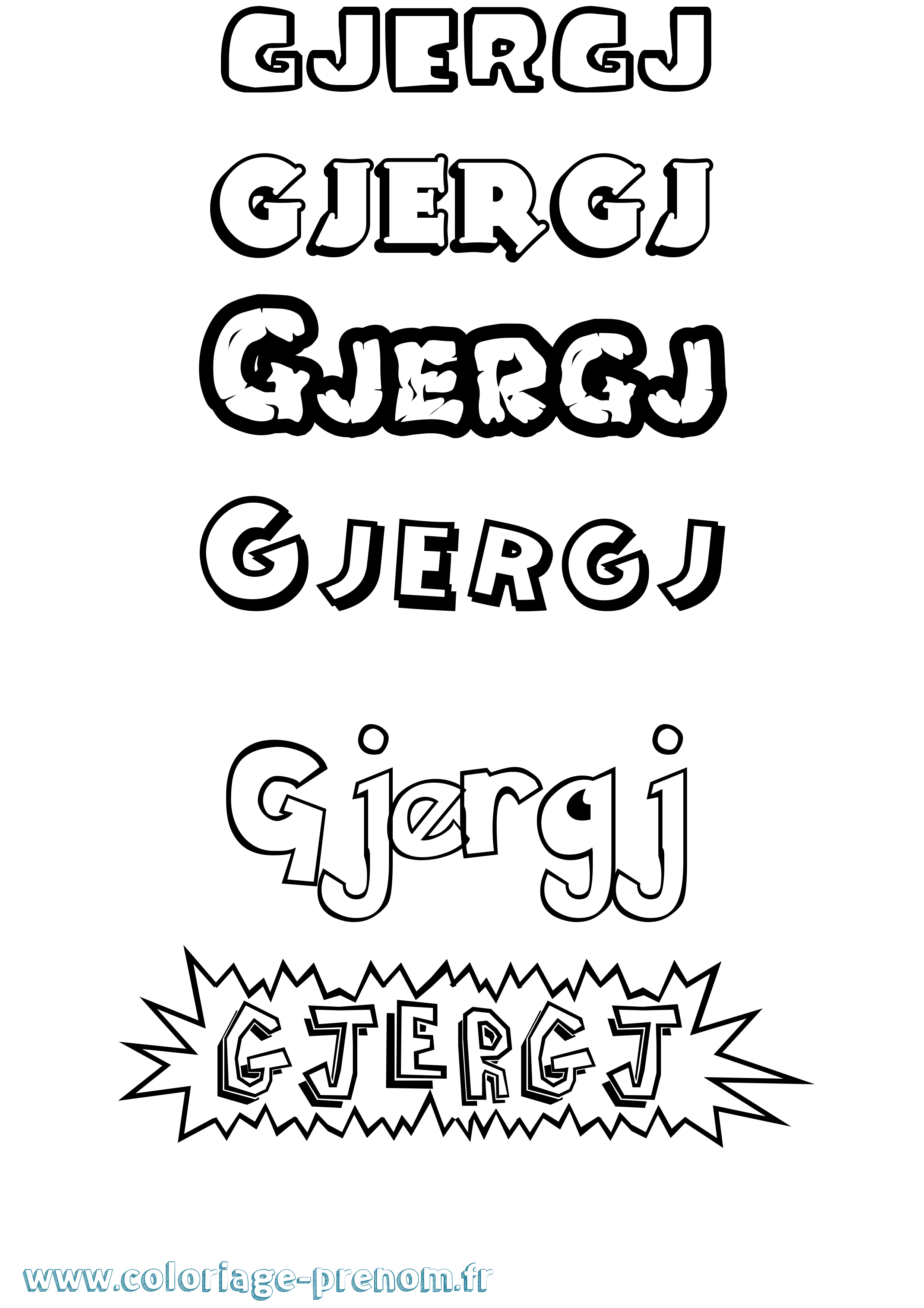 Coloriage prénom Gjergj Dessin Animé