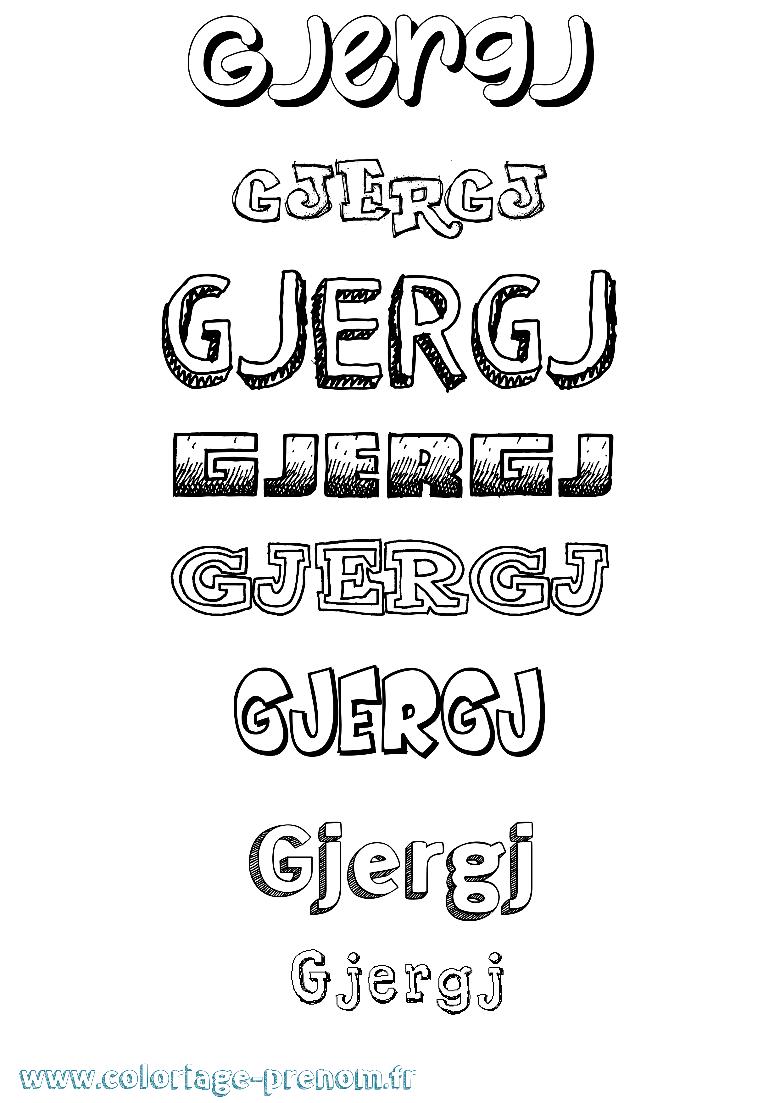 Coloriage Gjergj Dessiné Coloriage prénom Gjergj Dessiné