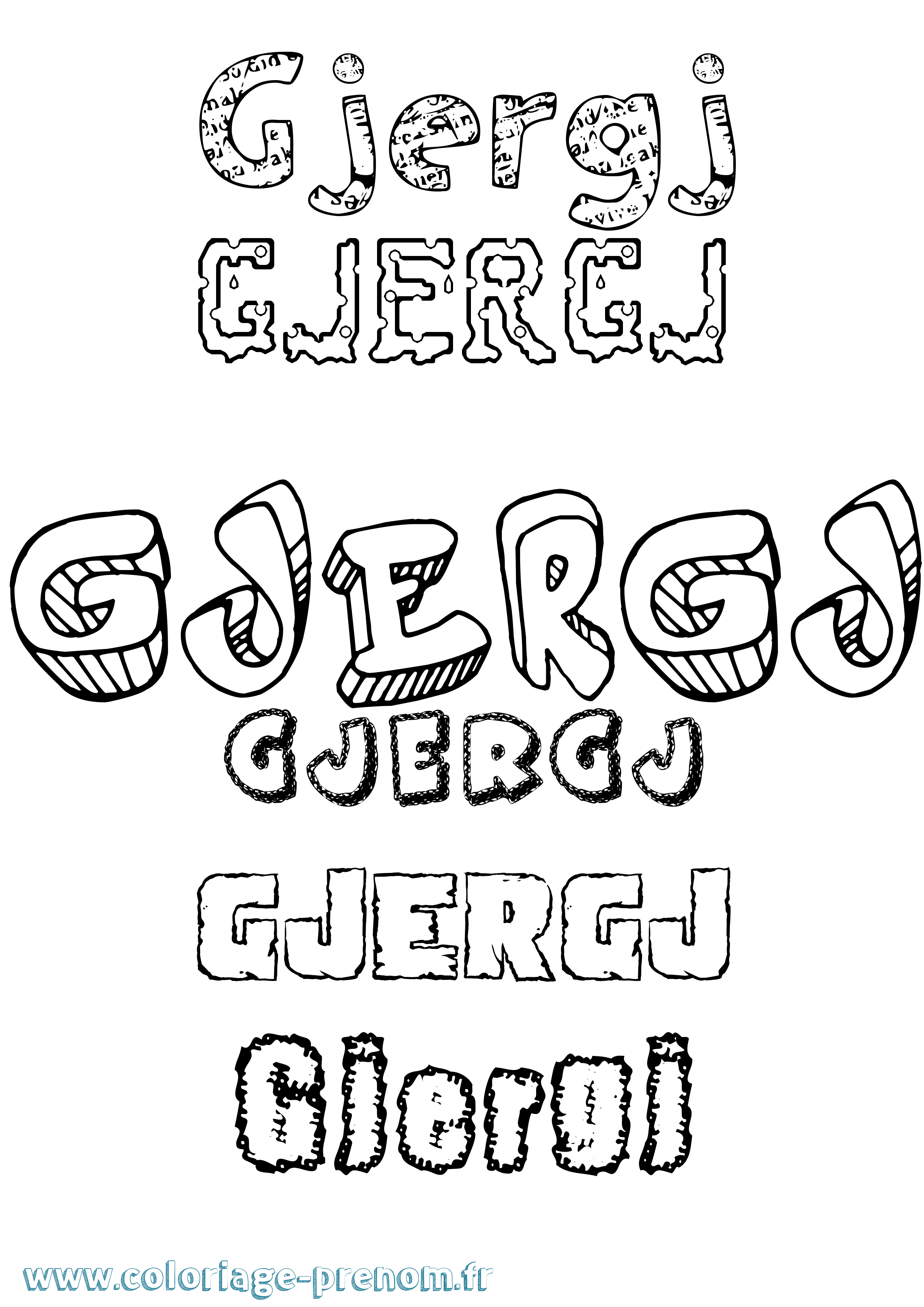 Coloriage Gjergj Destructuré Coloriage prénom Gjergj Destructuré