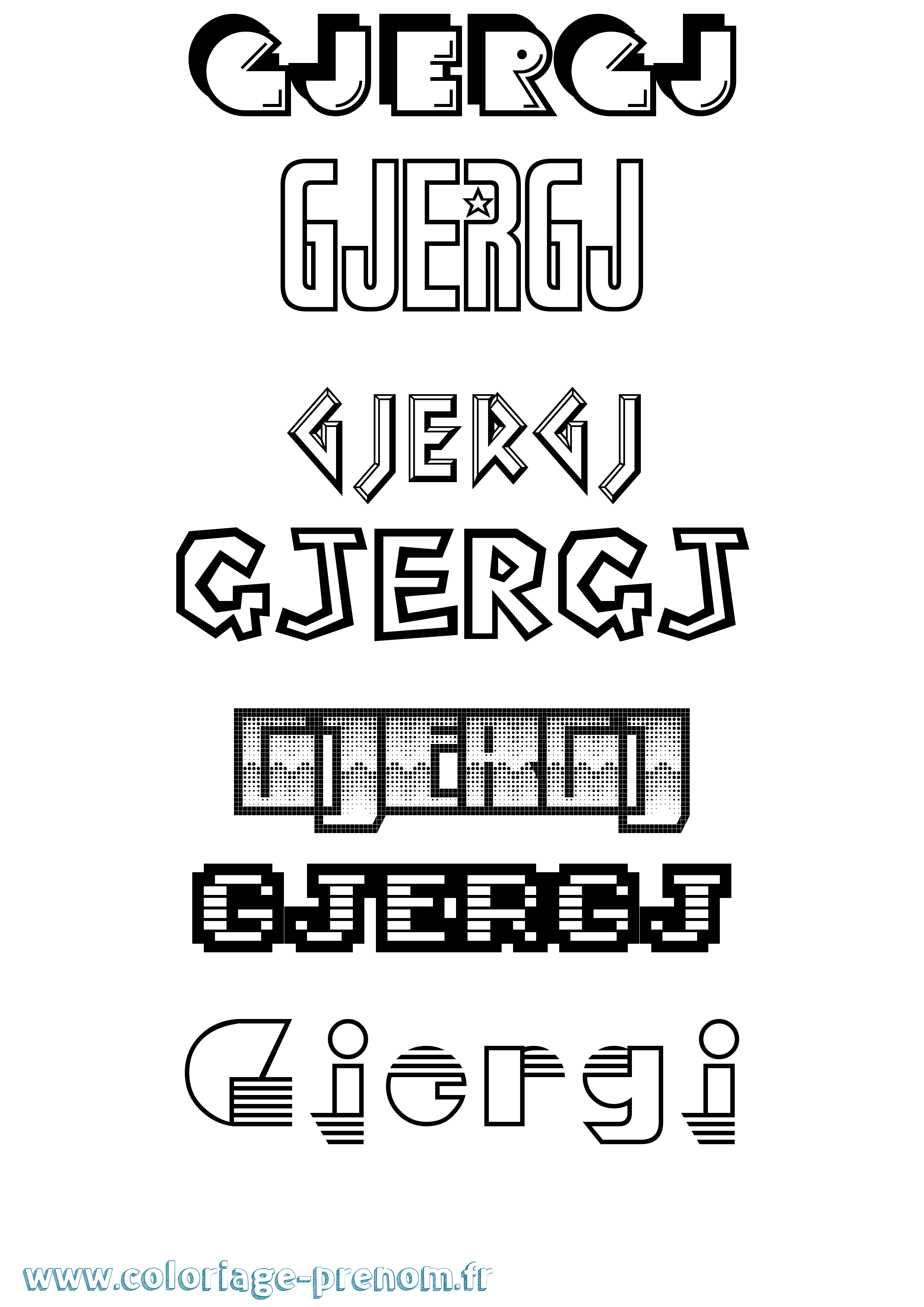 Coloriage Gjergj Jeux Vidéos Coloriage prénom Gjergj Jeux Vidéos