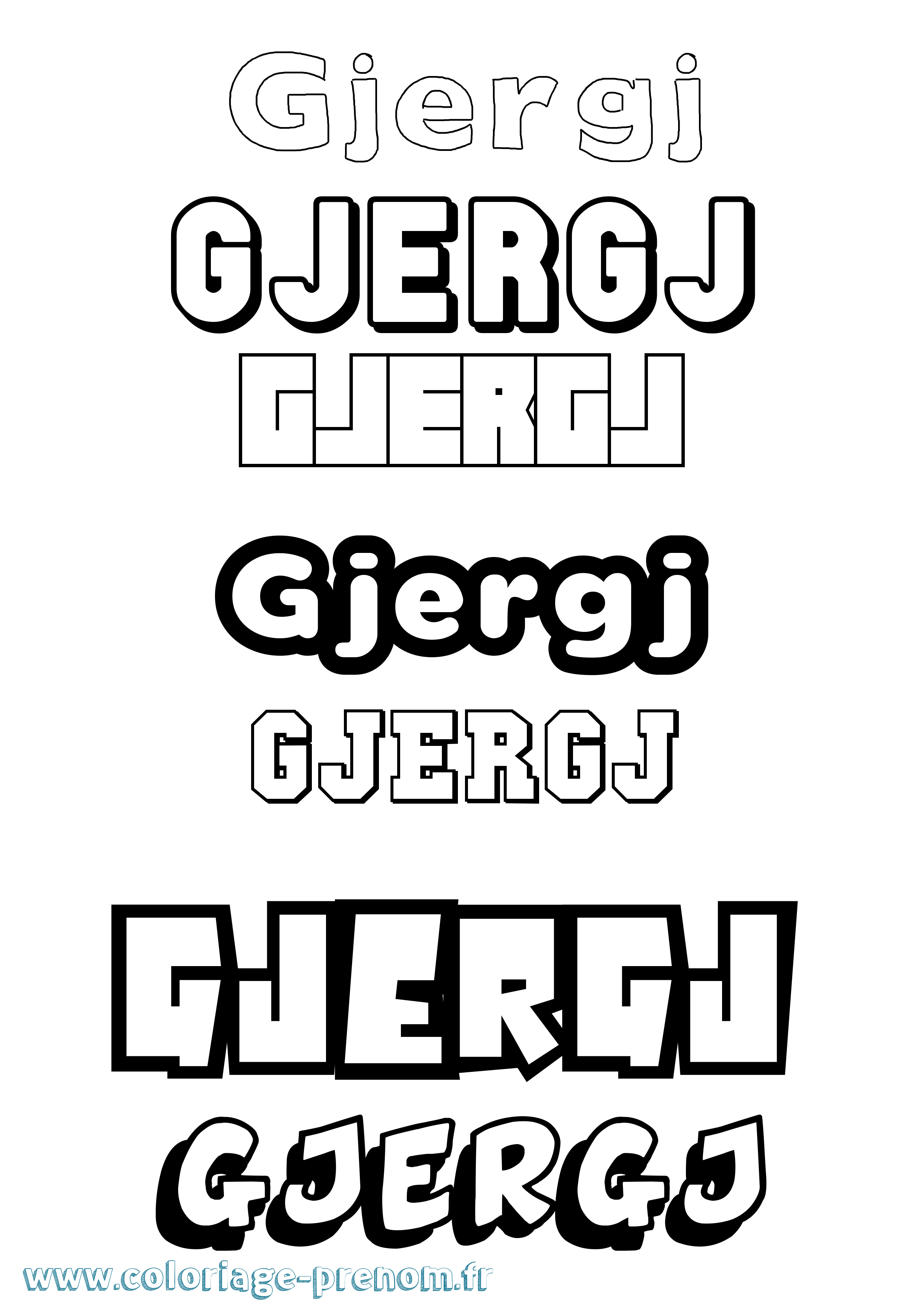 Coloriage Gjergj Simple Coloriage prénom Gjergj Simple