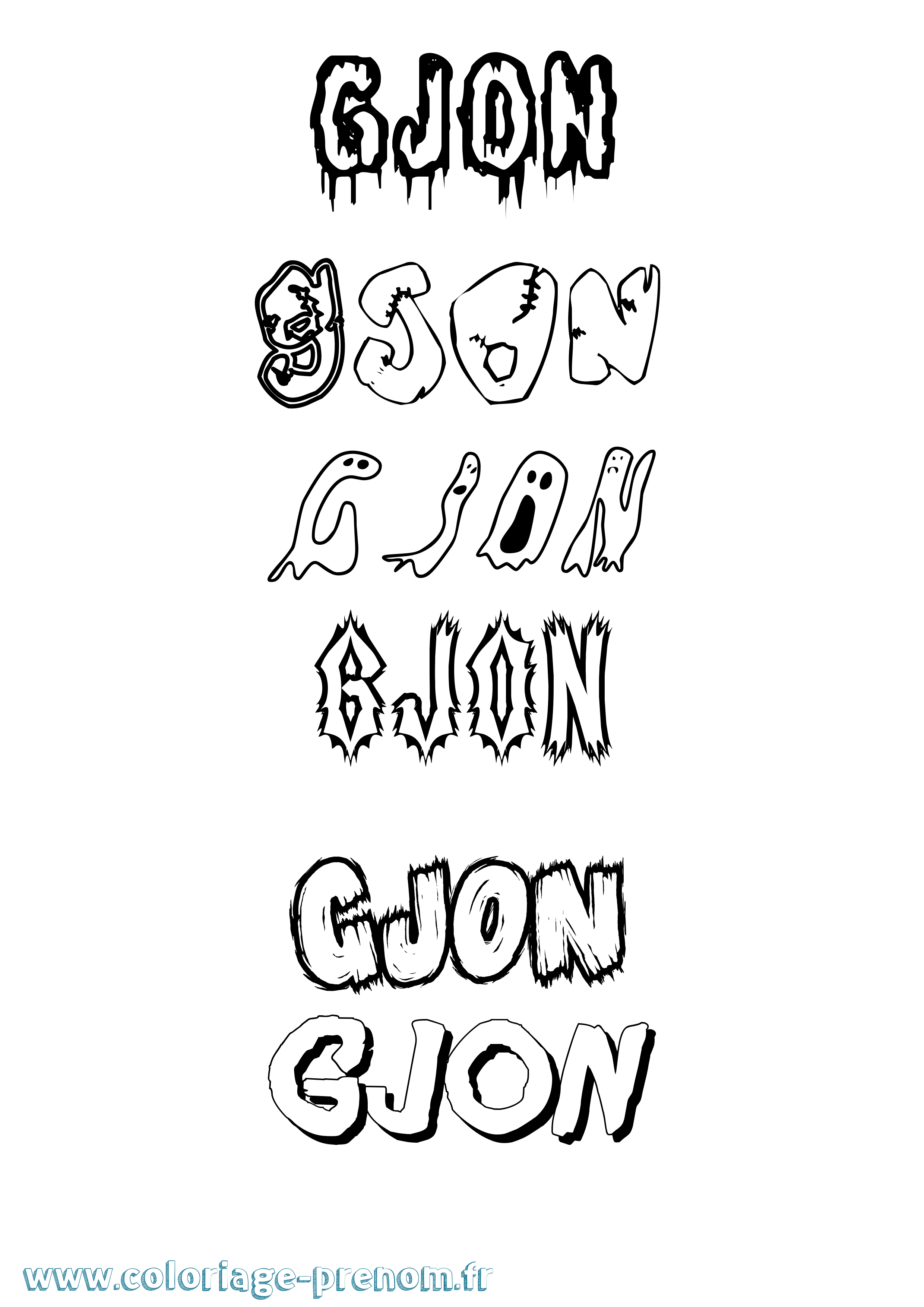 Coloriage Gjon Frisson Coloriage prénom Gjon Frisson