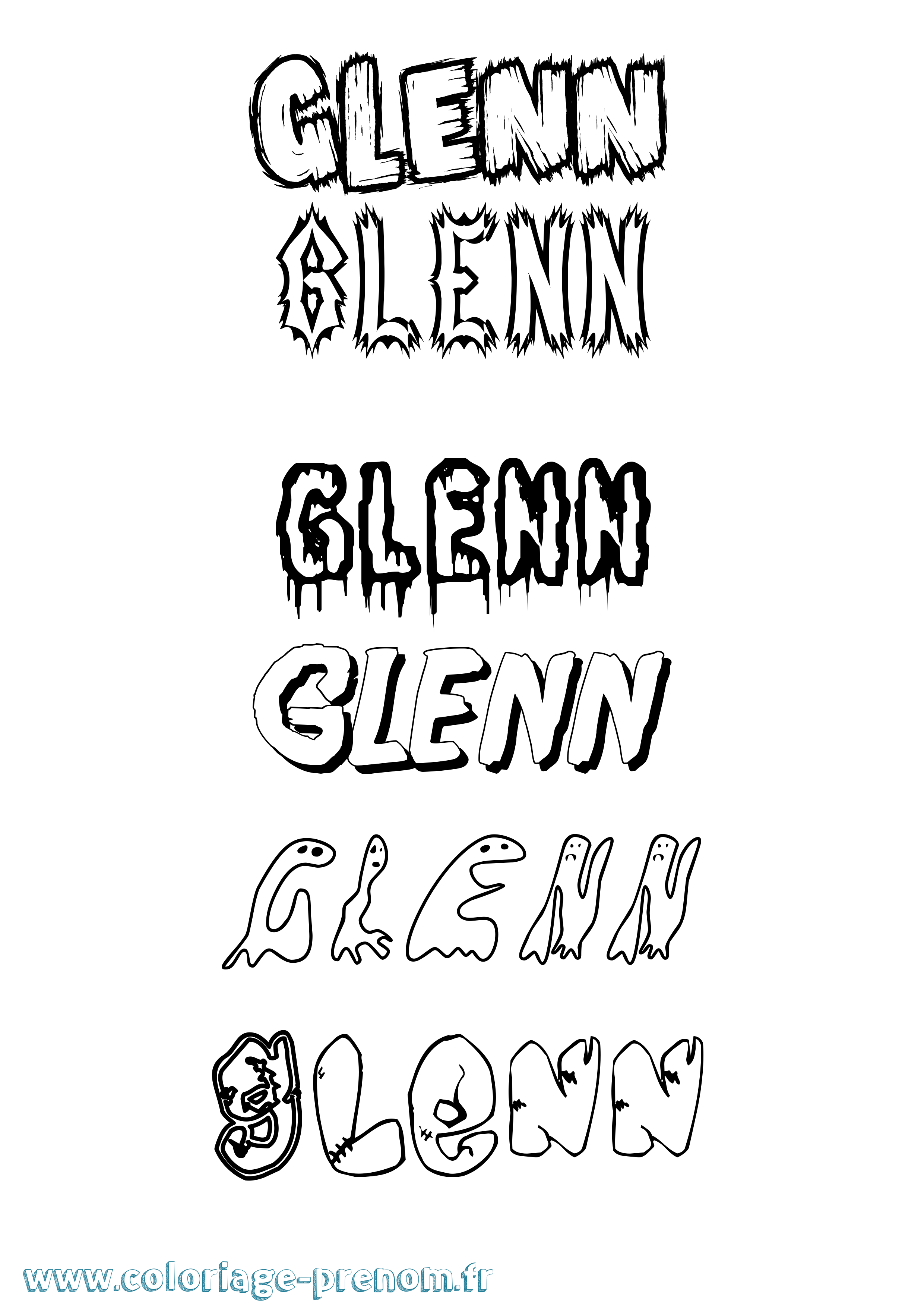 Coloriage prénom Glenn Frisson