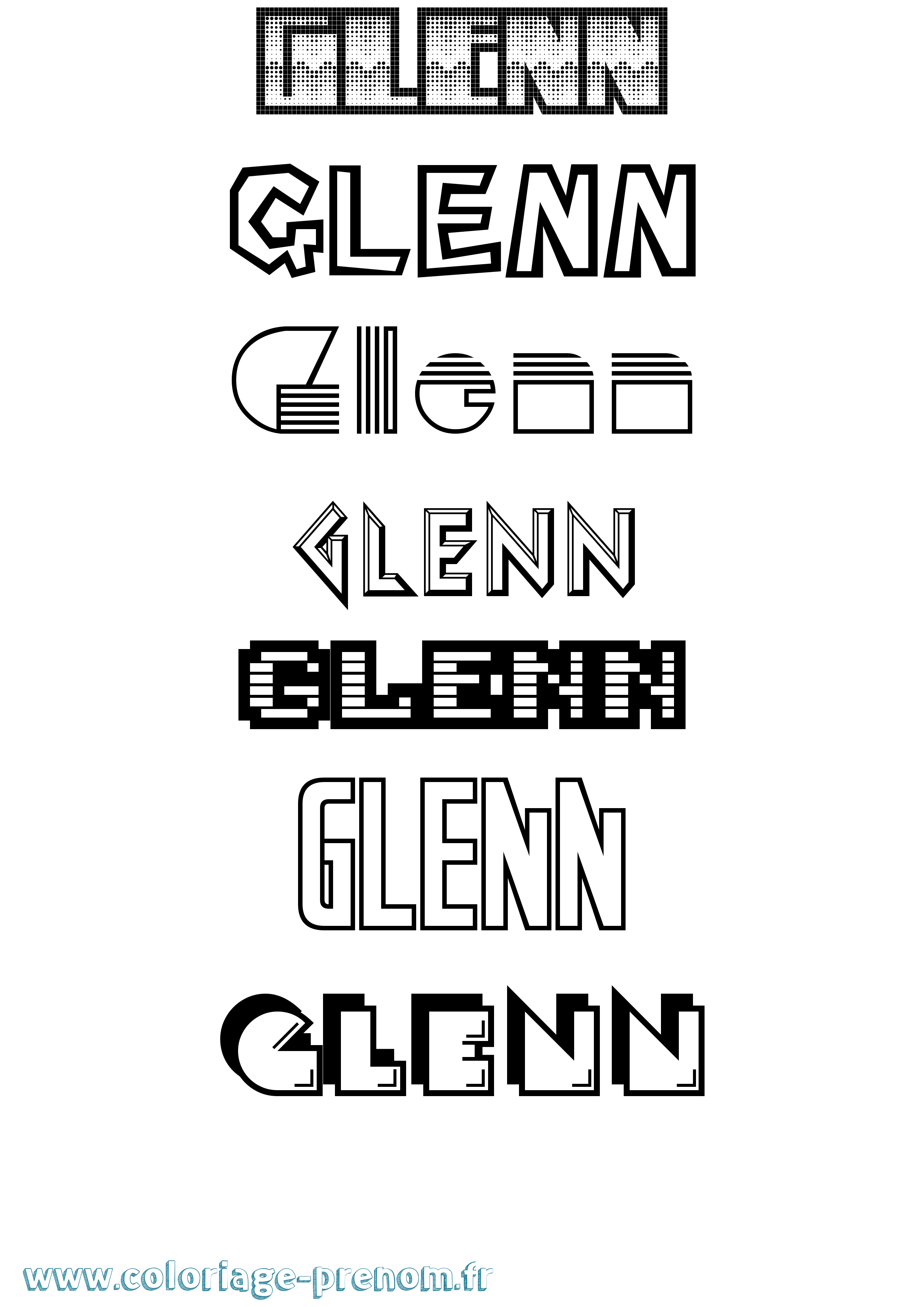 Coloriage prénom Glenn Jeux Vidéos