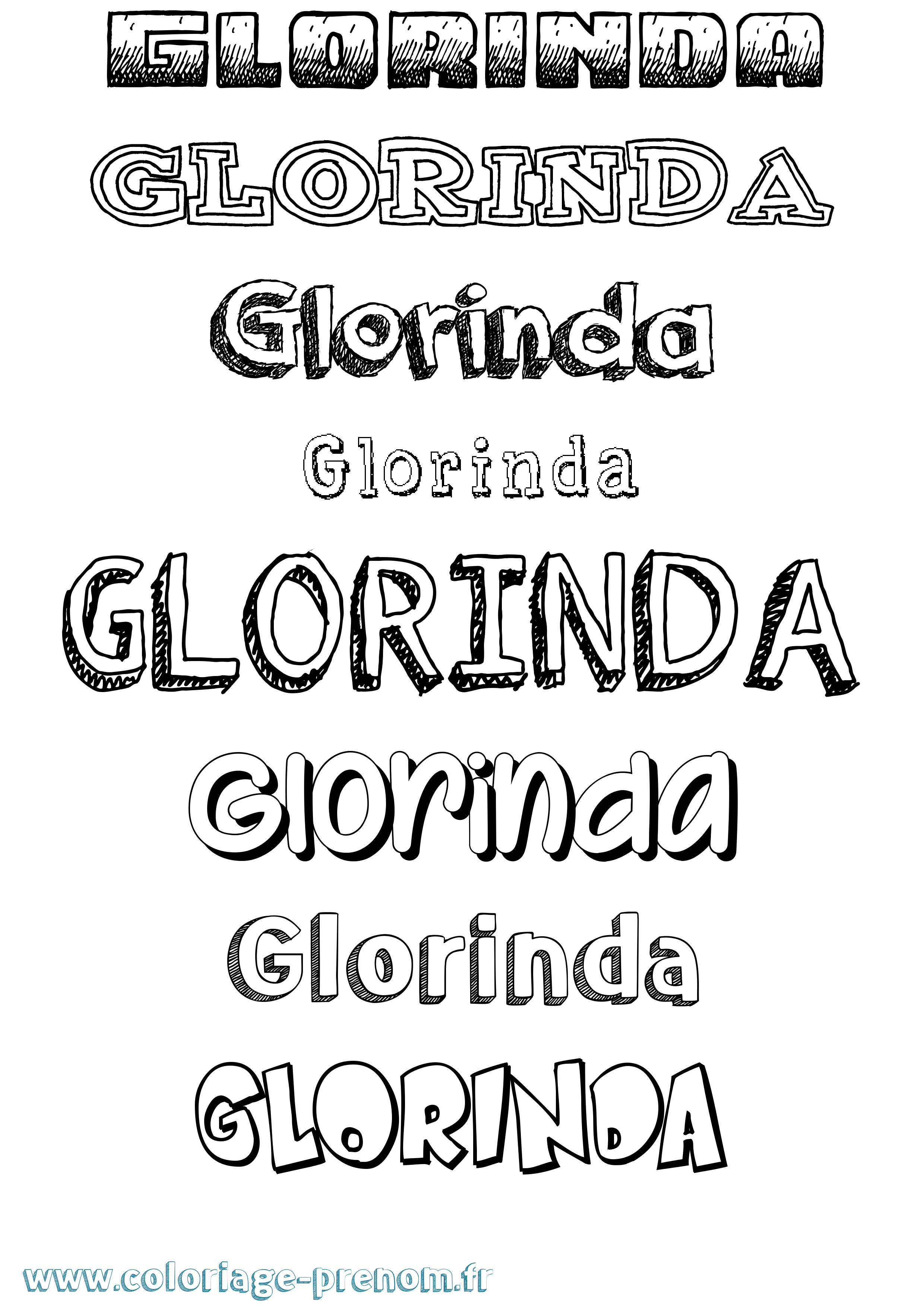 Coloriage Glorinda Dessiné Coloriage prénom Glorinda Dessiné