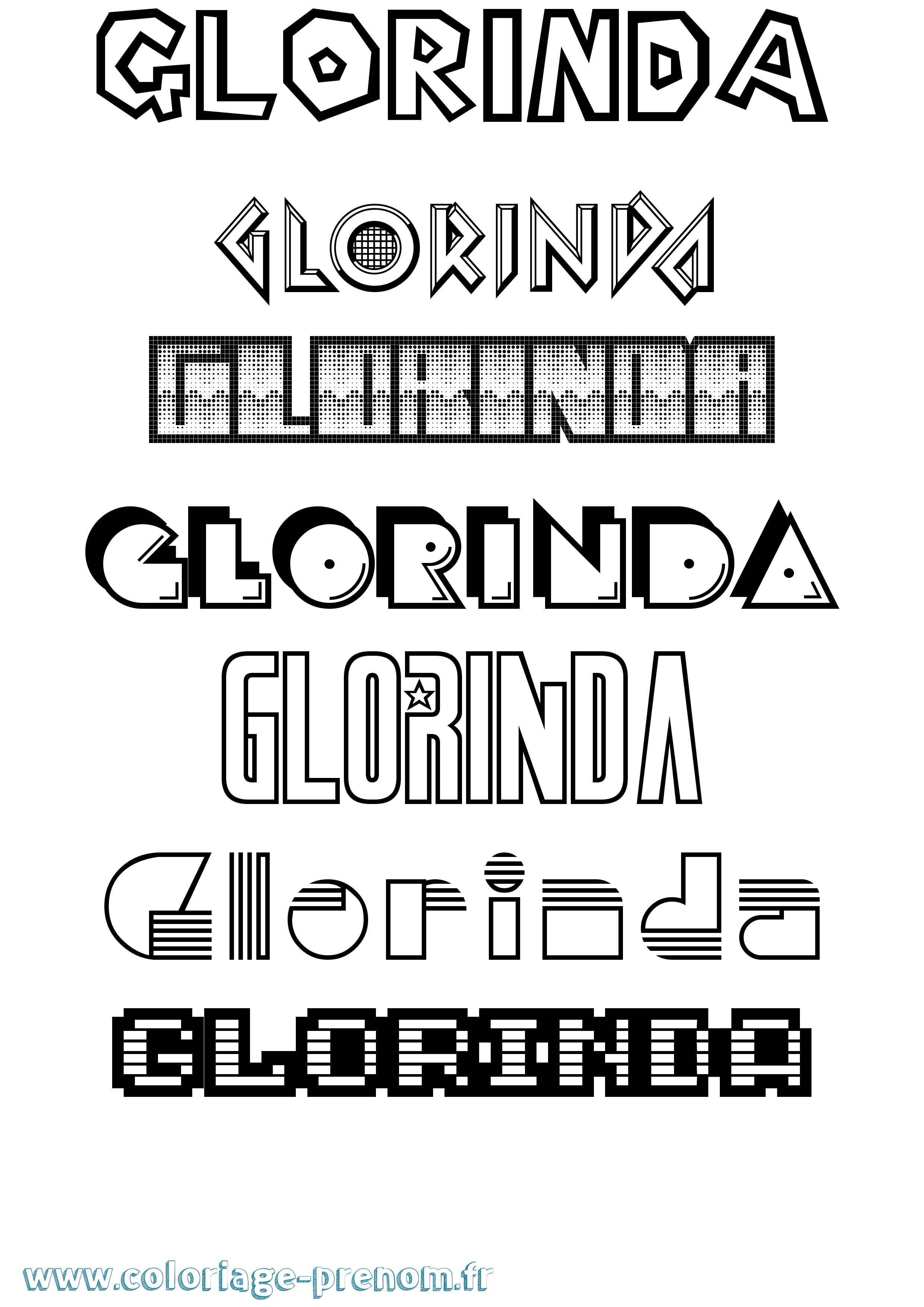 Coloriage Glorinda Jeux Vidéos Coloriage prénom Glorinda Jeux Vidéos