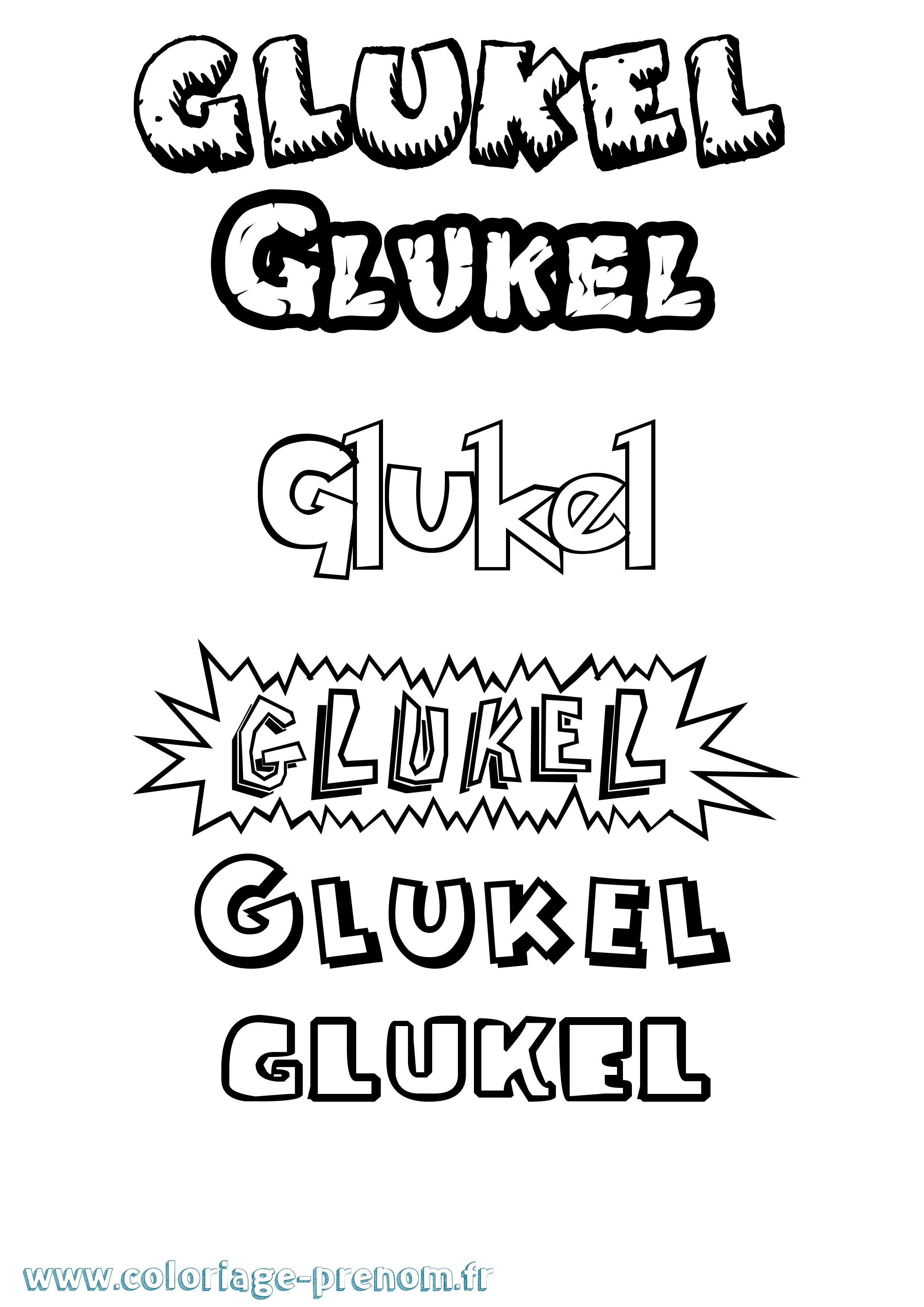 Coloriage prénom Glukel Dessin Animé