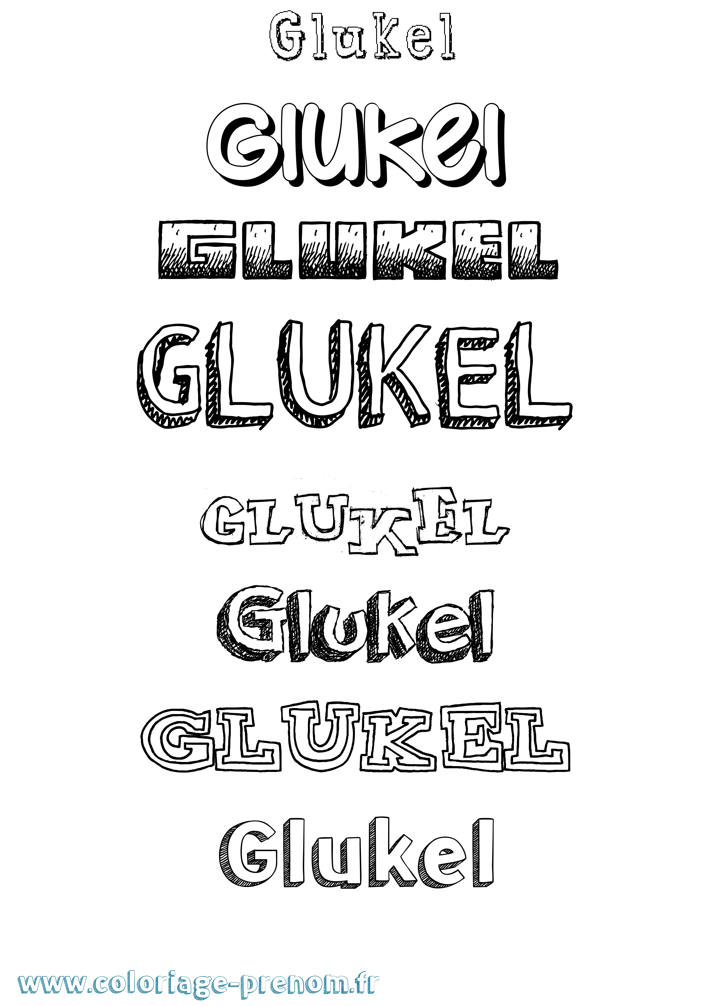 Coloriage prénom Glukel Dessiné