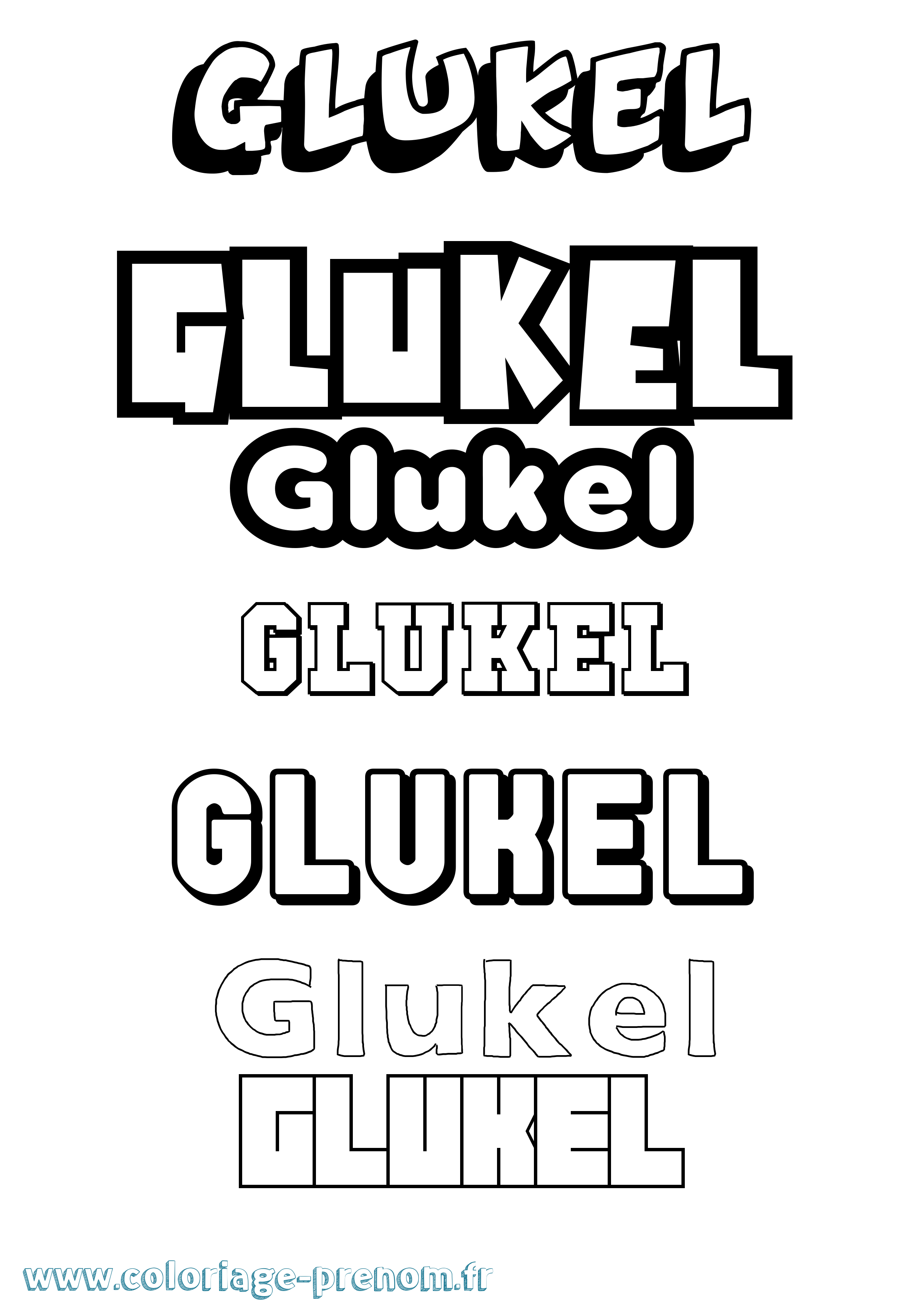 Coloriage prénom Glukel Simple