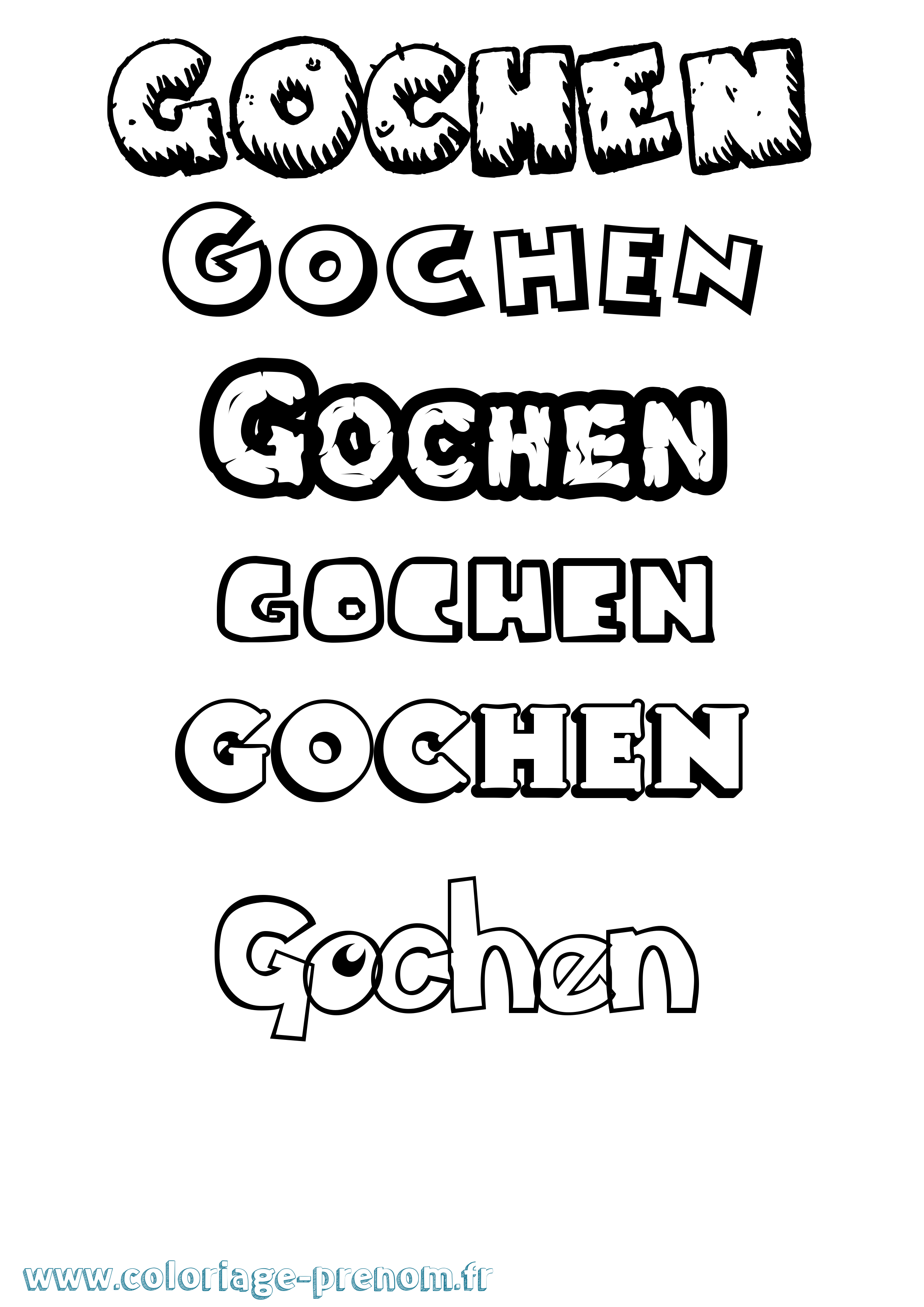 Coloriage prénom Gochen Dessin Animé