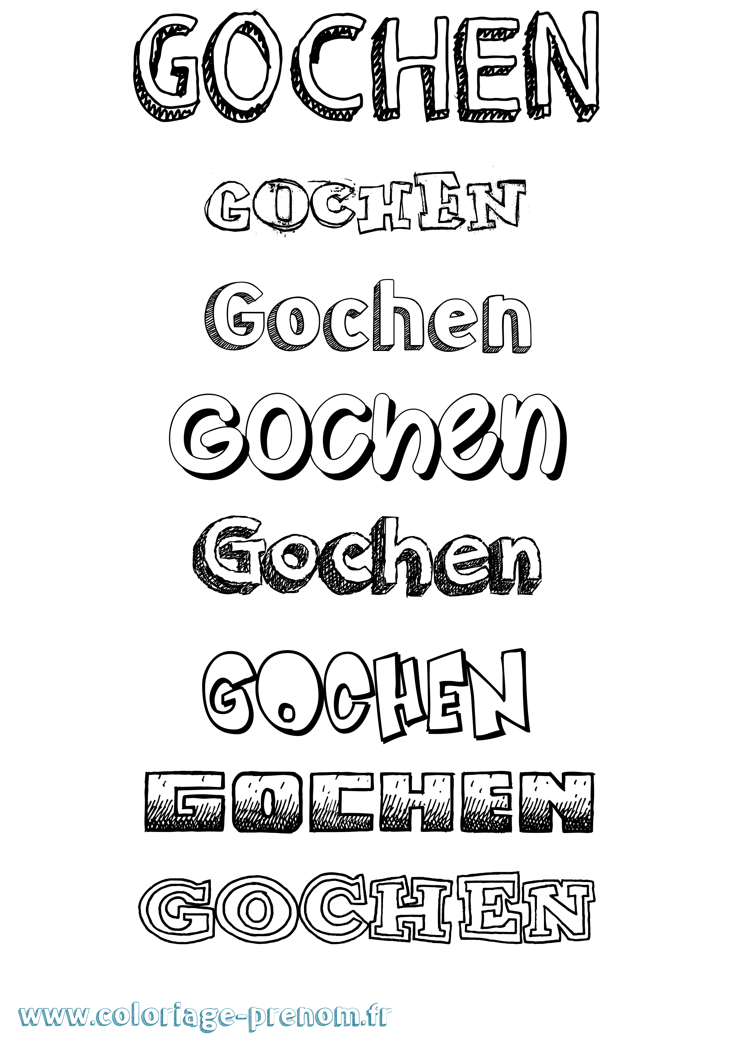 Coloriage prénom Gochen Dessiné
