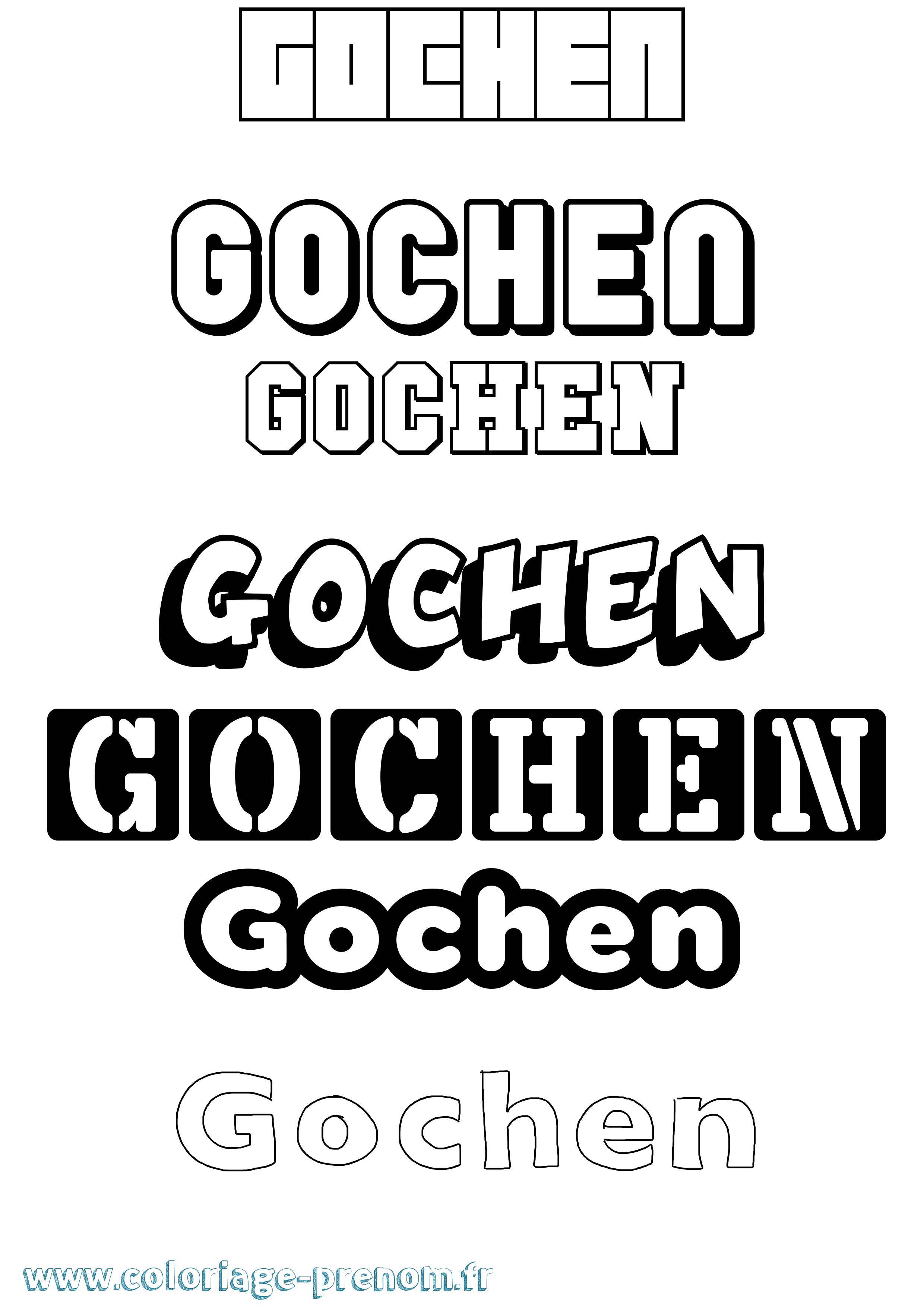 Coloriage prénom Gochen Simple