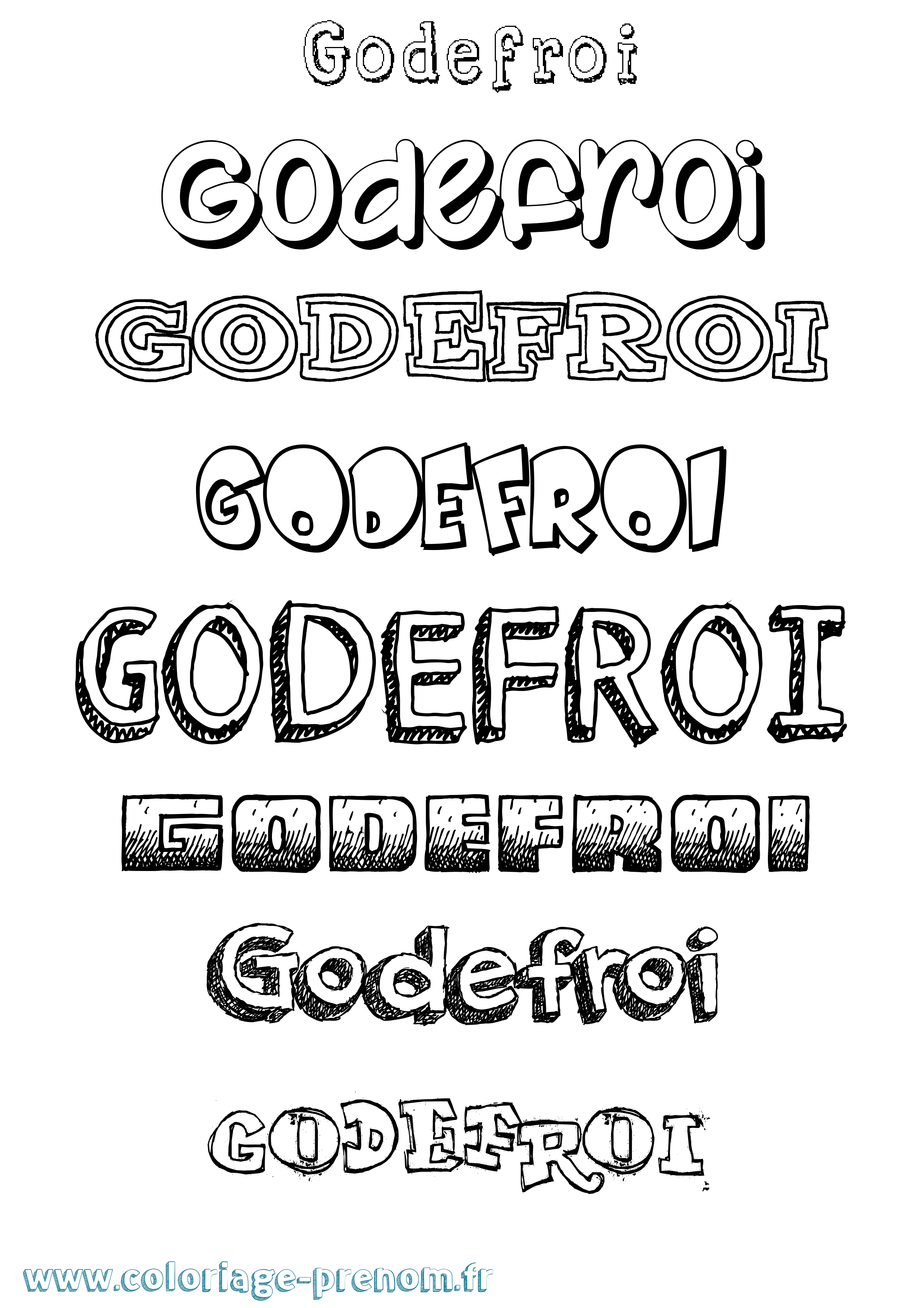 Coloriage du prénom Godefroi à Imprimer ou Télécharger facilement