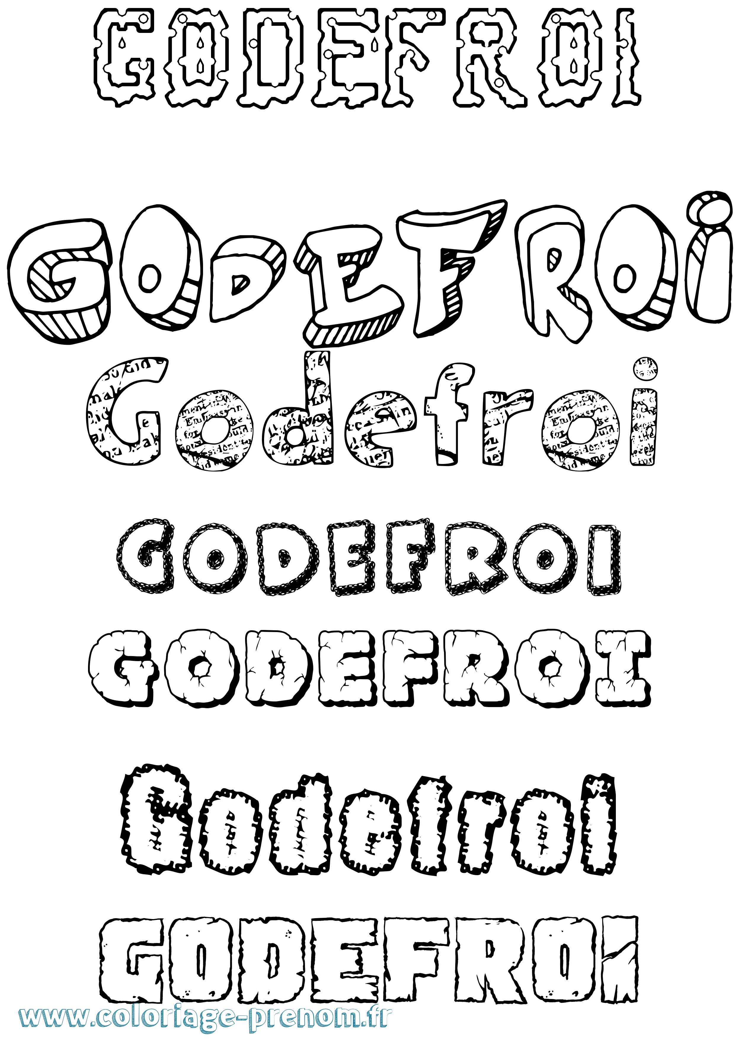Coloriage du prénom Godefroi à Imprimer ou Télécharger facilement
