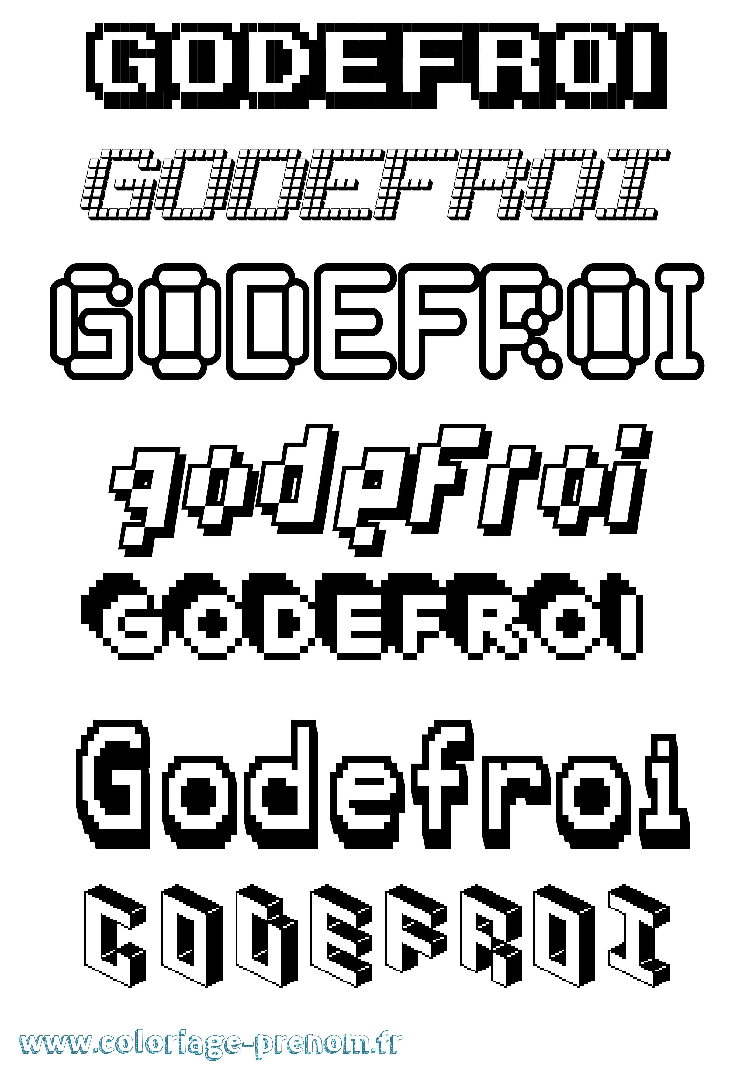 Coloriage du prénom Godefroi à Imprimer ou Télécharger facilement