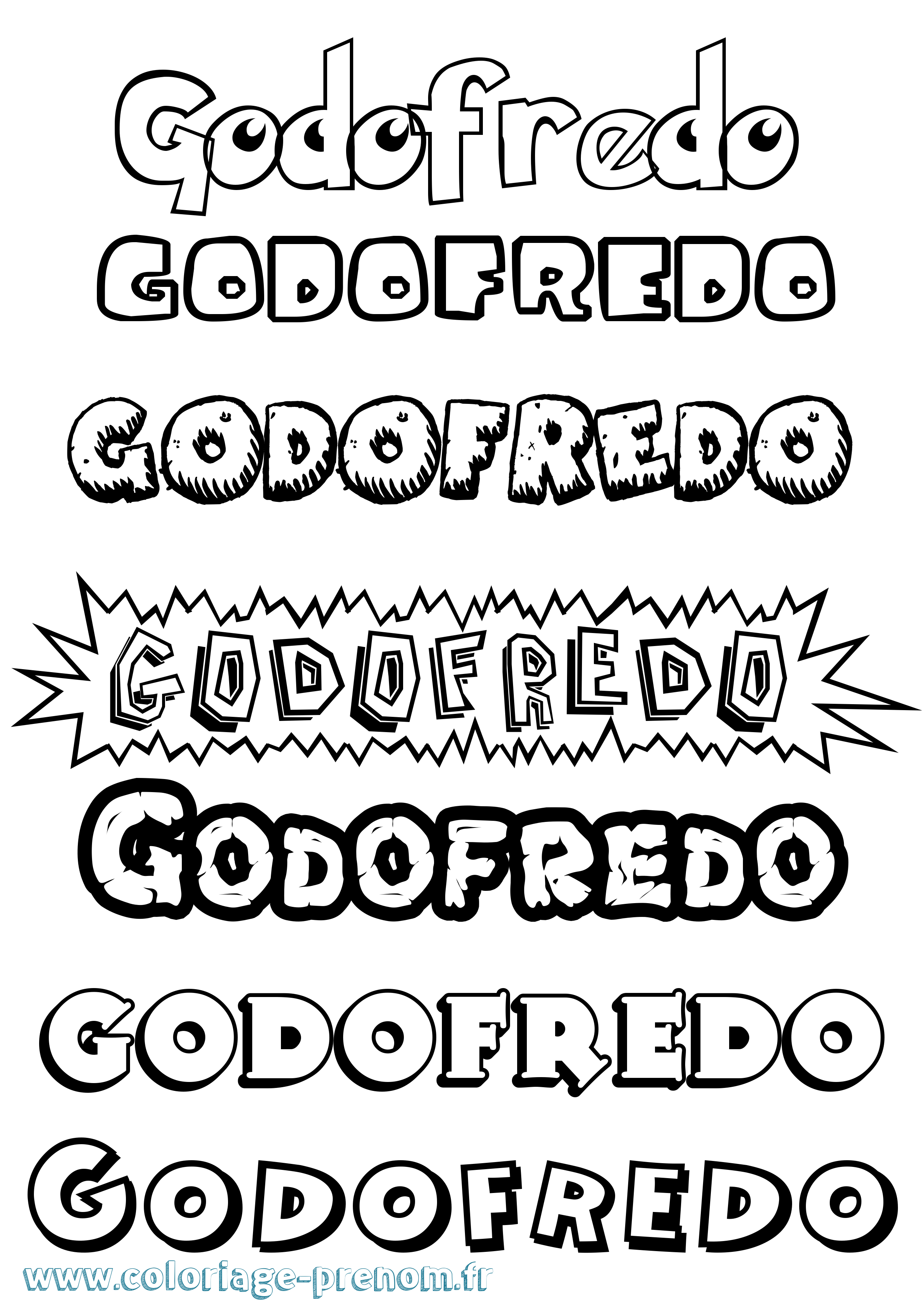 Coloriage Godofredo Dessin Animé Coloriage prénom Godofredo Dessin Animé