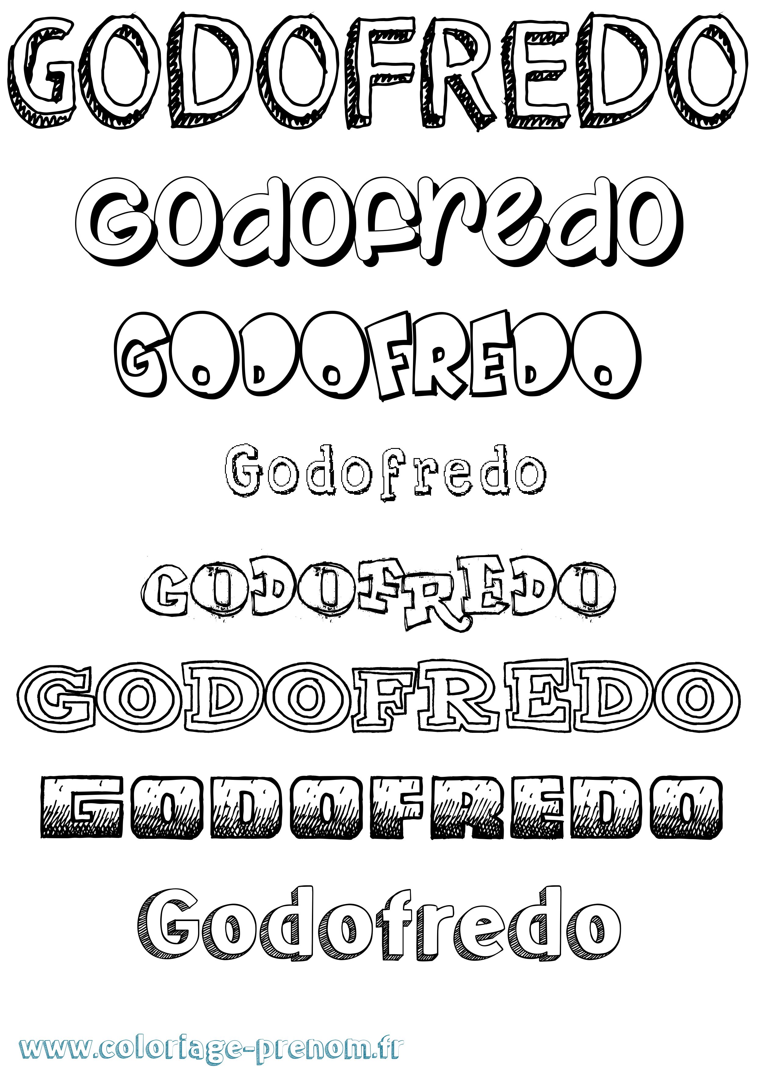 Coloriage Godofredo Dessiné Coloriage prénom Godofredo Dessiné