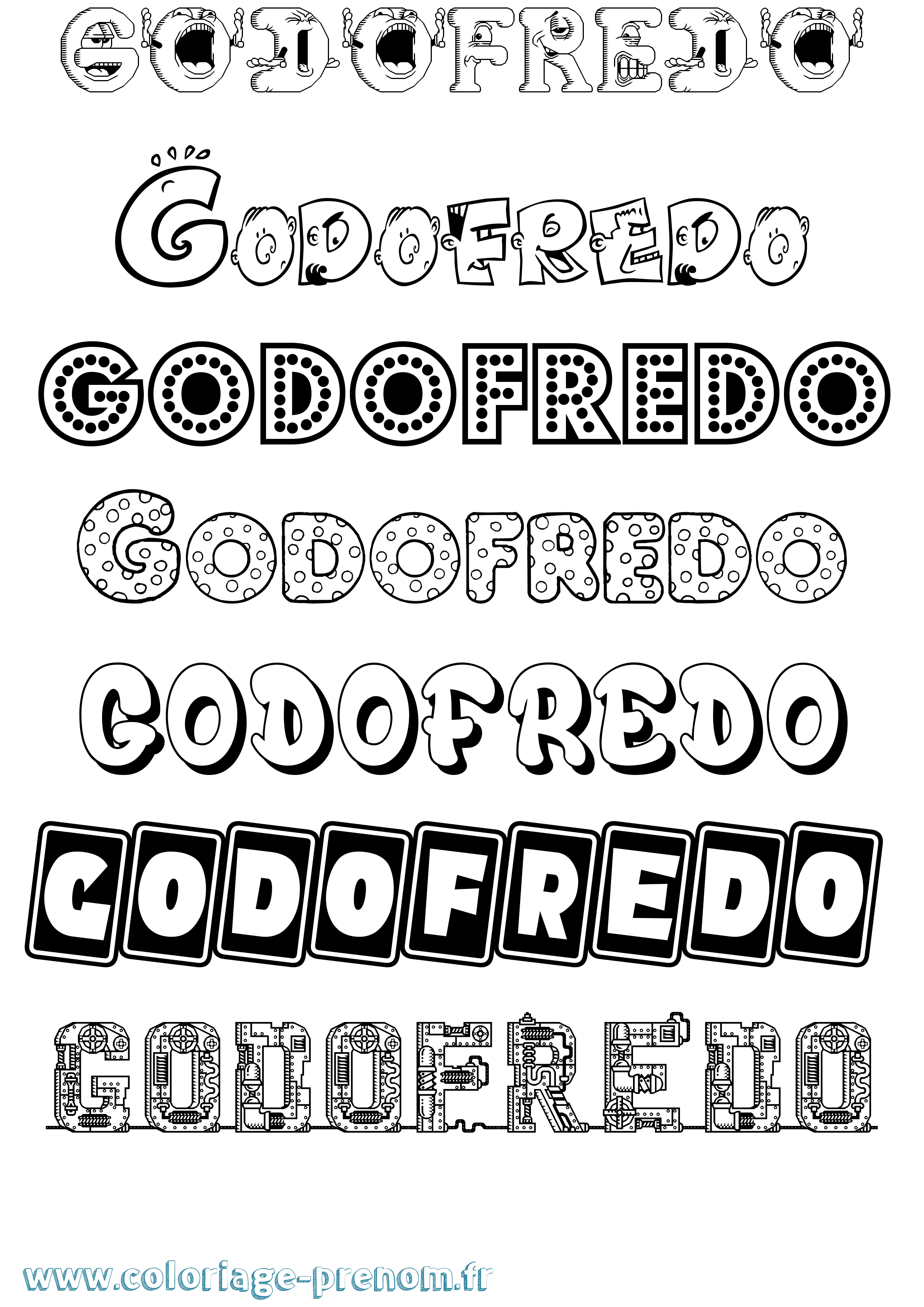 Coloriage Godofredo Fun Coloriage prénom Godofredo Fun