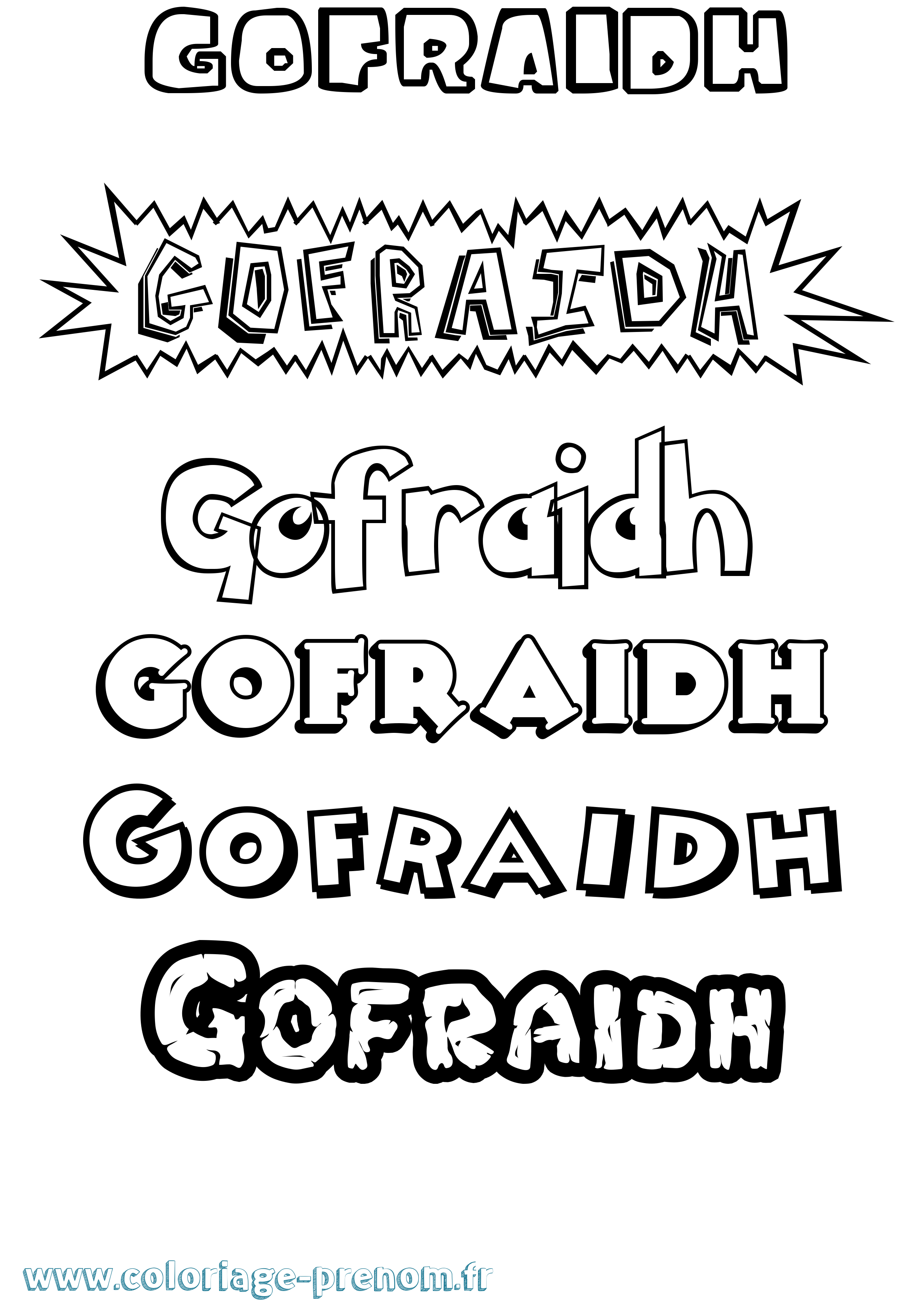 Coloriage Gofraidh Dessin Animé Coloriage prénom Gofraidh Dessin Animé