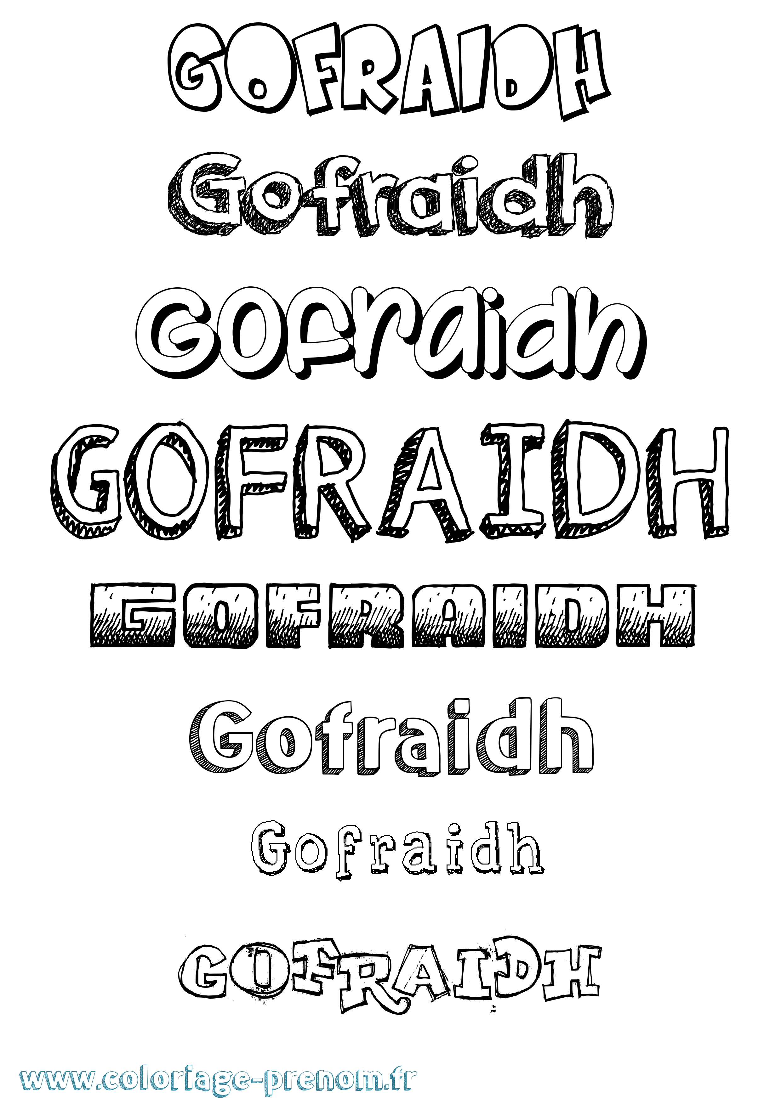 Coloriage Gofraidh Dessiné Coloriage prénom Gofraidh Dessiné
