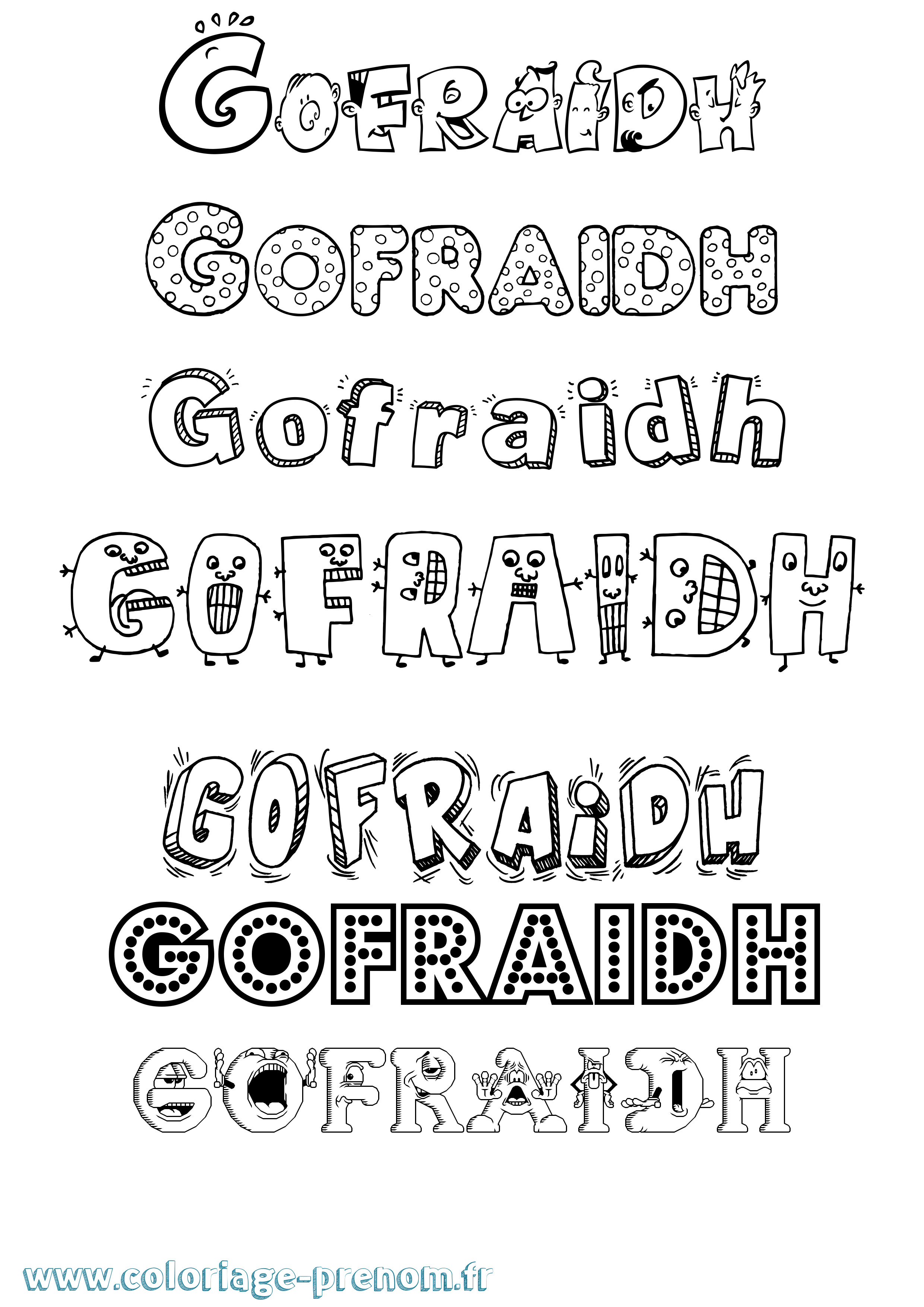 Coloriage Gofraidh Fun Coloriage prénom Gofraidh Fun