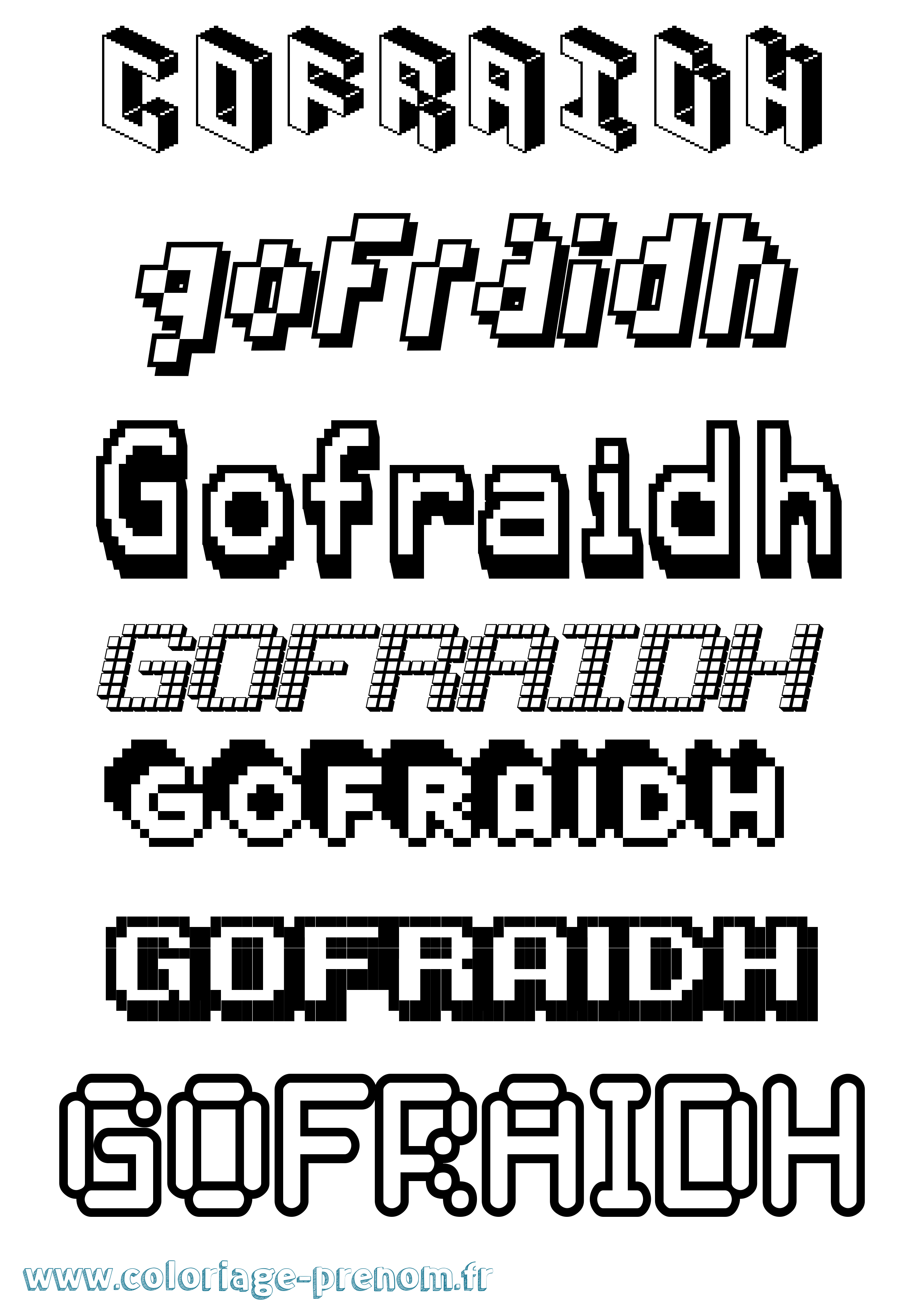 Coloriage Gofraidh Pixel Coloriage prénom Gofraidh Pixel