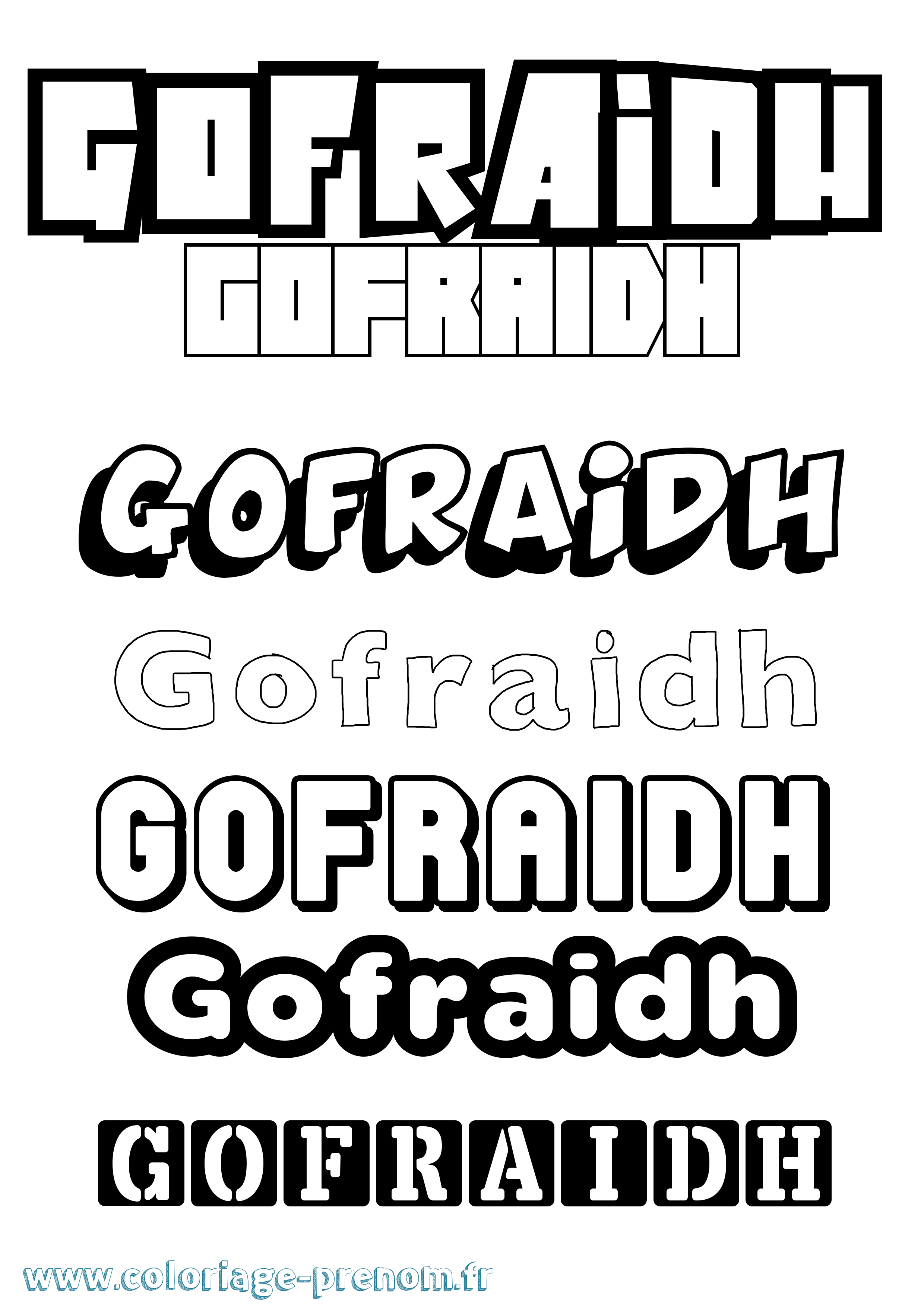 Coloriage Gofraidh Simple Coloriage prénom Gofraidh Simple