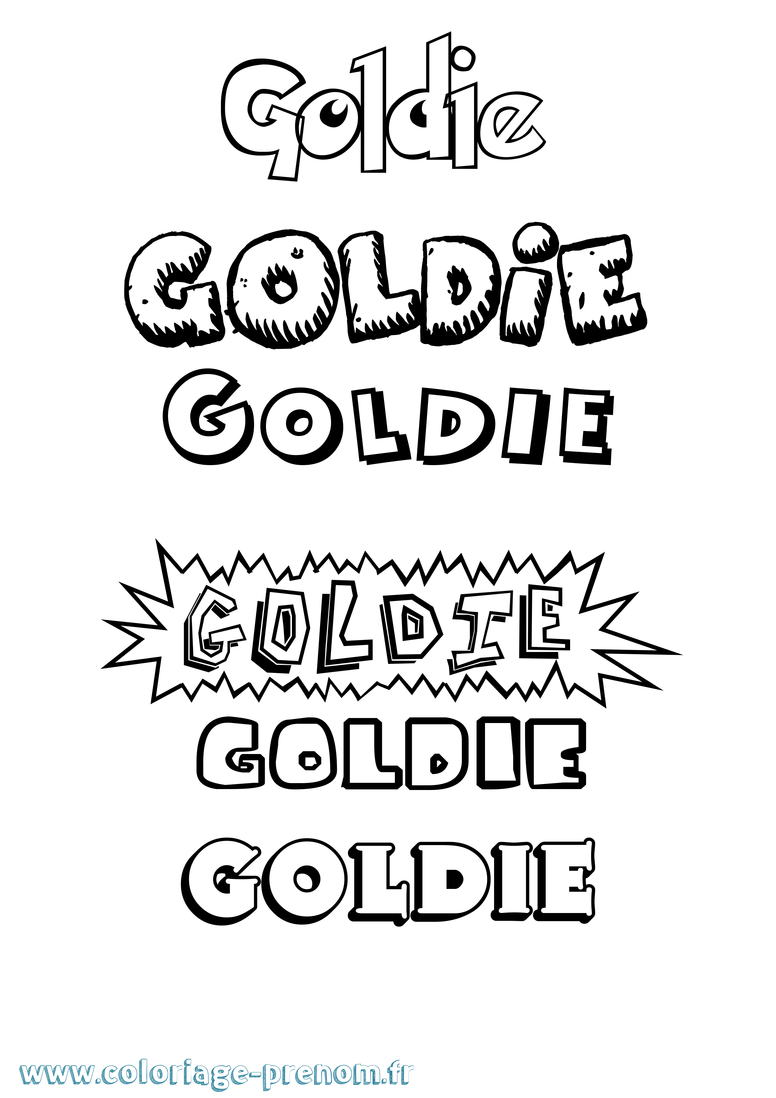 Coloriage prénom Goldie Dessin Animé