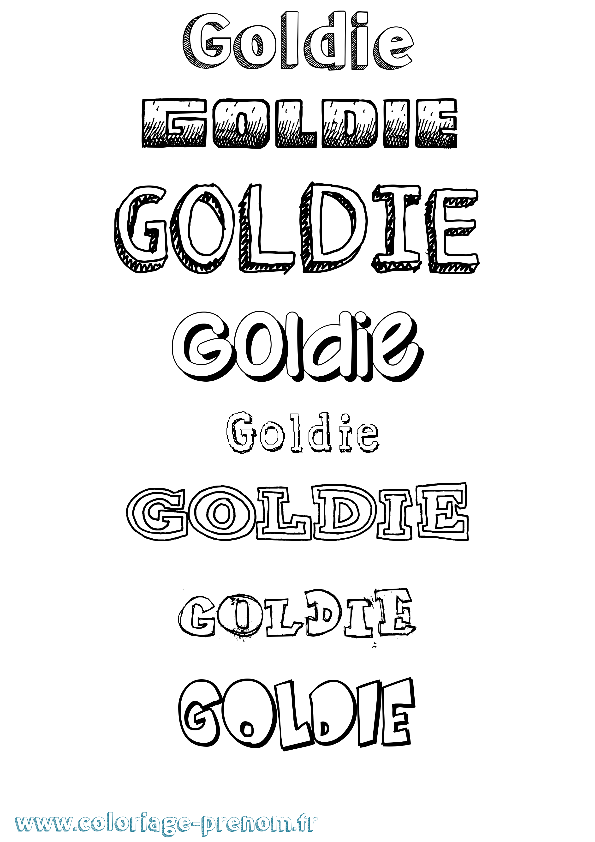 Coloriage prénom Goldie Dessiné