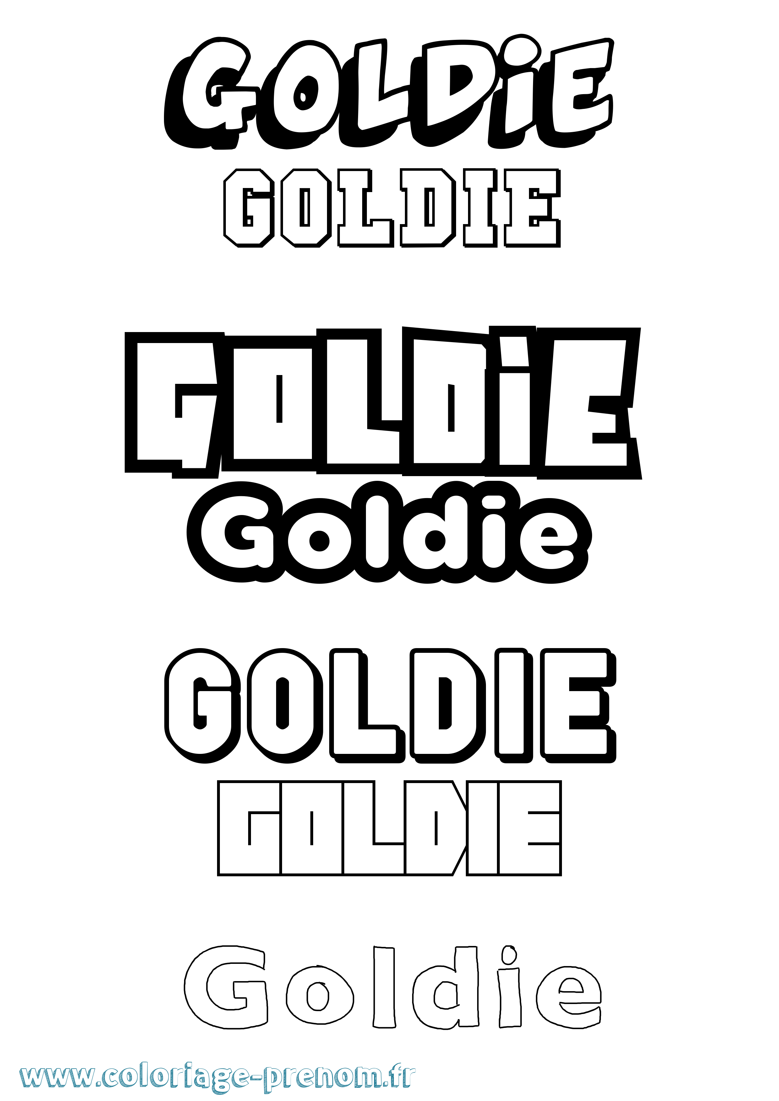Coloriage prénom Goldie Simple