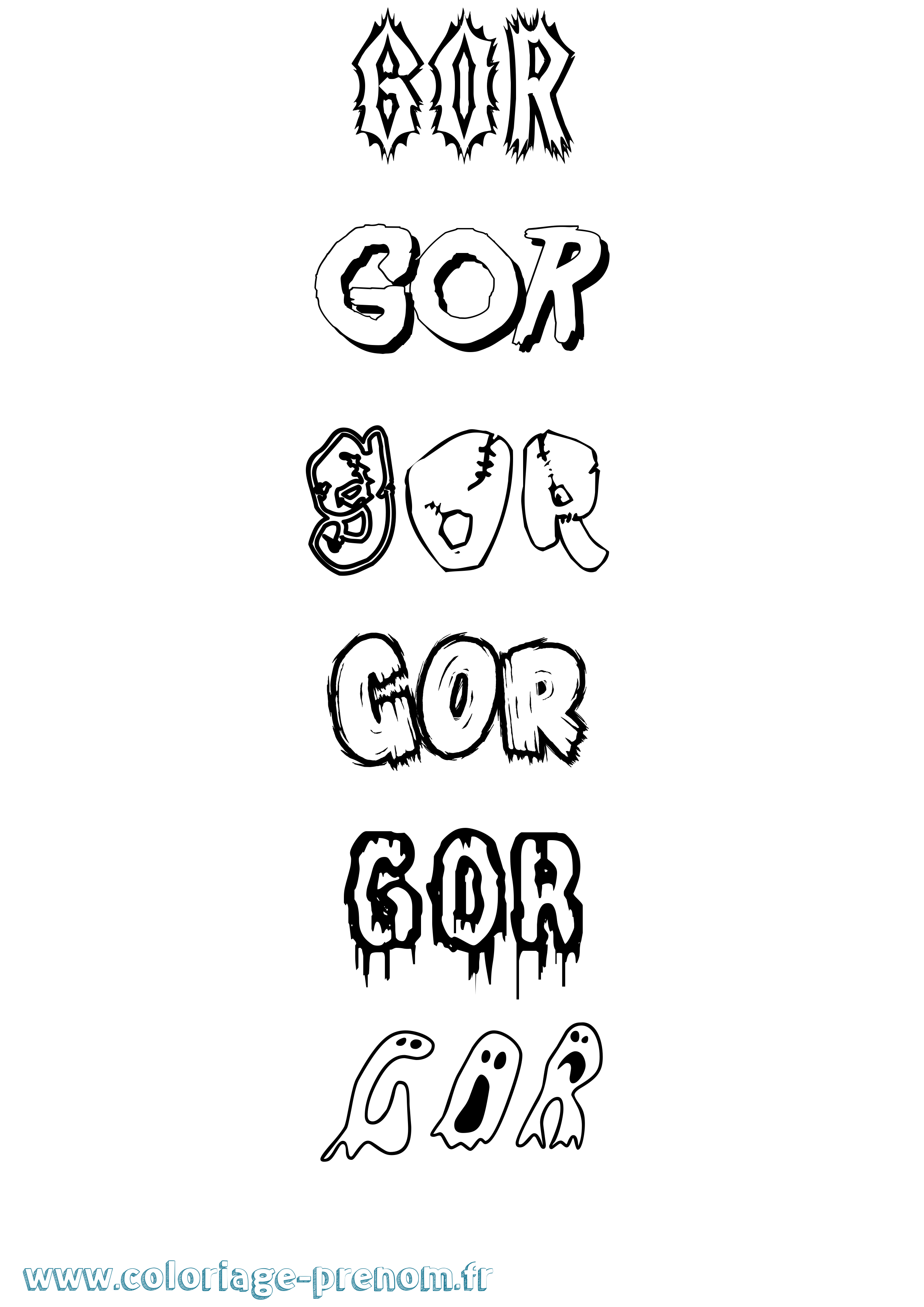 Coloriage Gor Frisson Coloriage prénom Gor Frisson