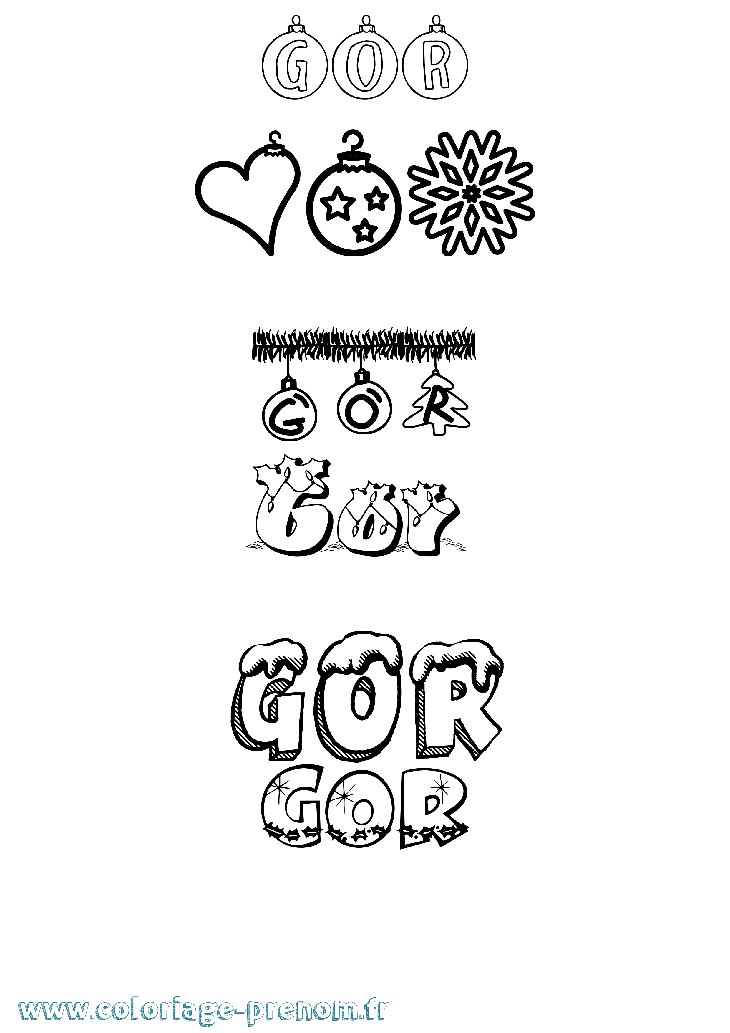 Coloriage Gor Noël Coloriage prénom Gor Noël