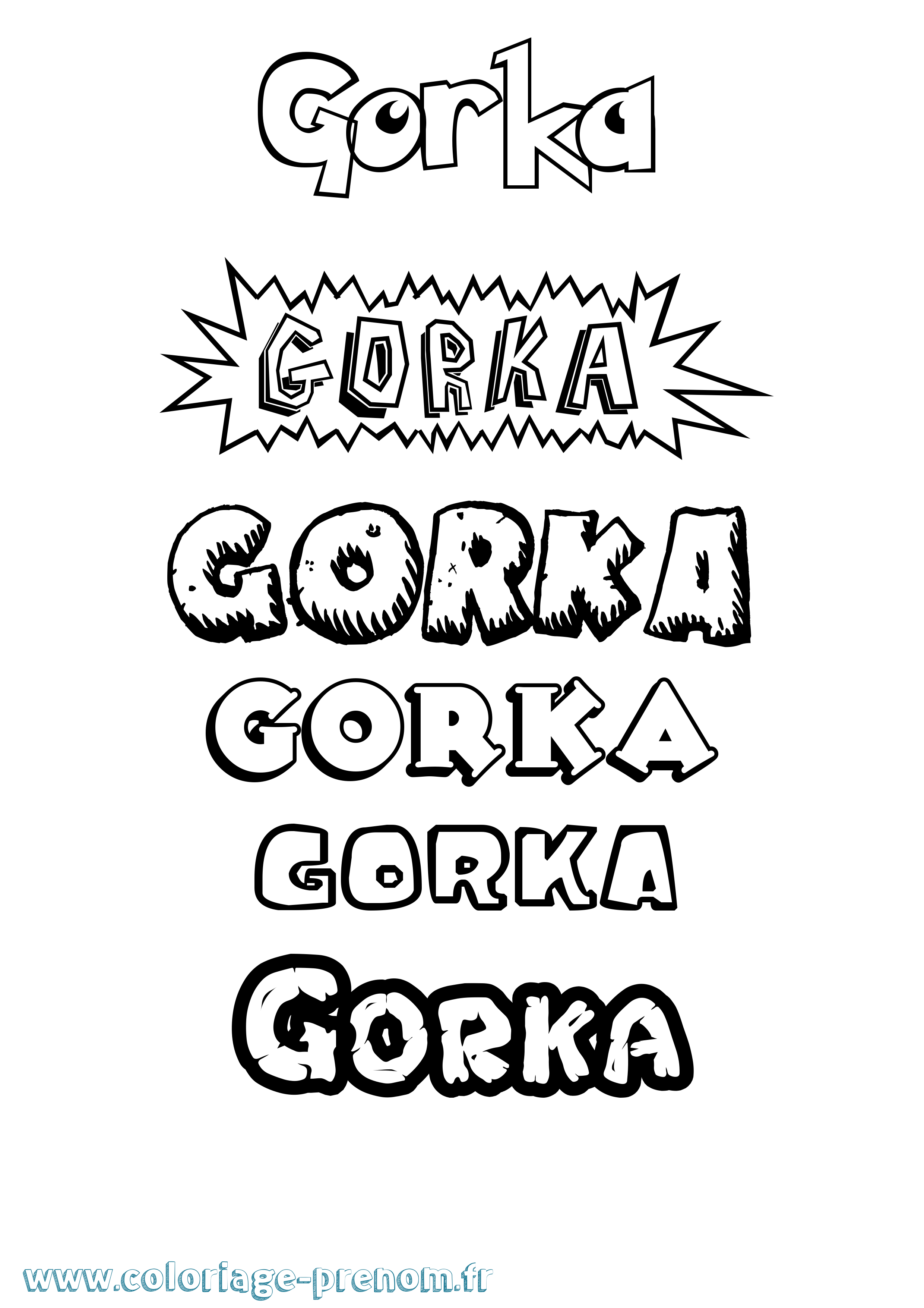 Coloriage prénom Gorka Dessin Animé