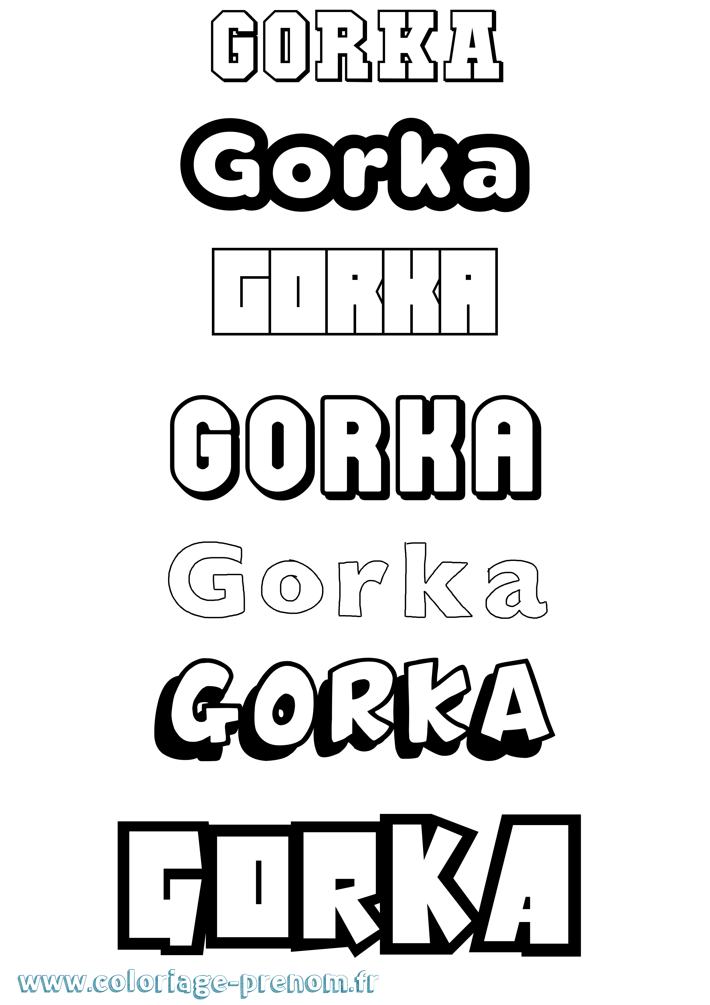 Coloriage prénom Gorka Simple
