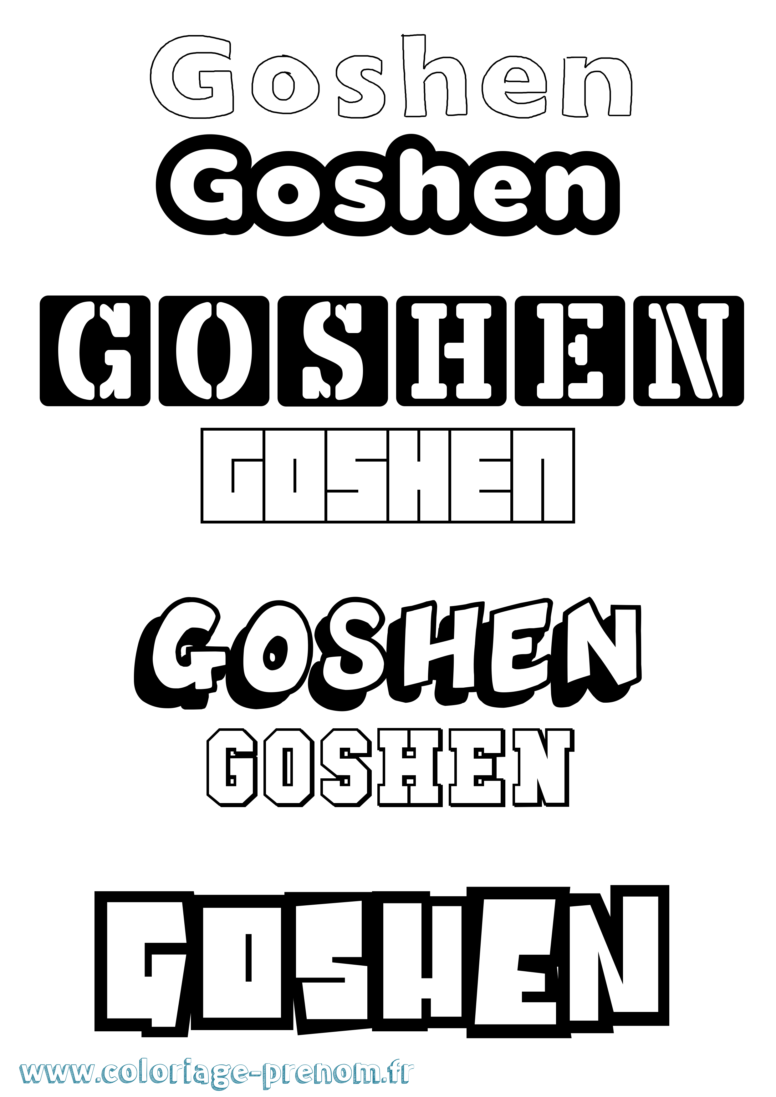 Coloriage Goshen Simple Coloriage prénom Goshen Simple