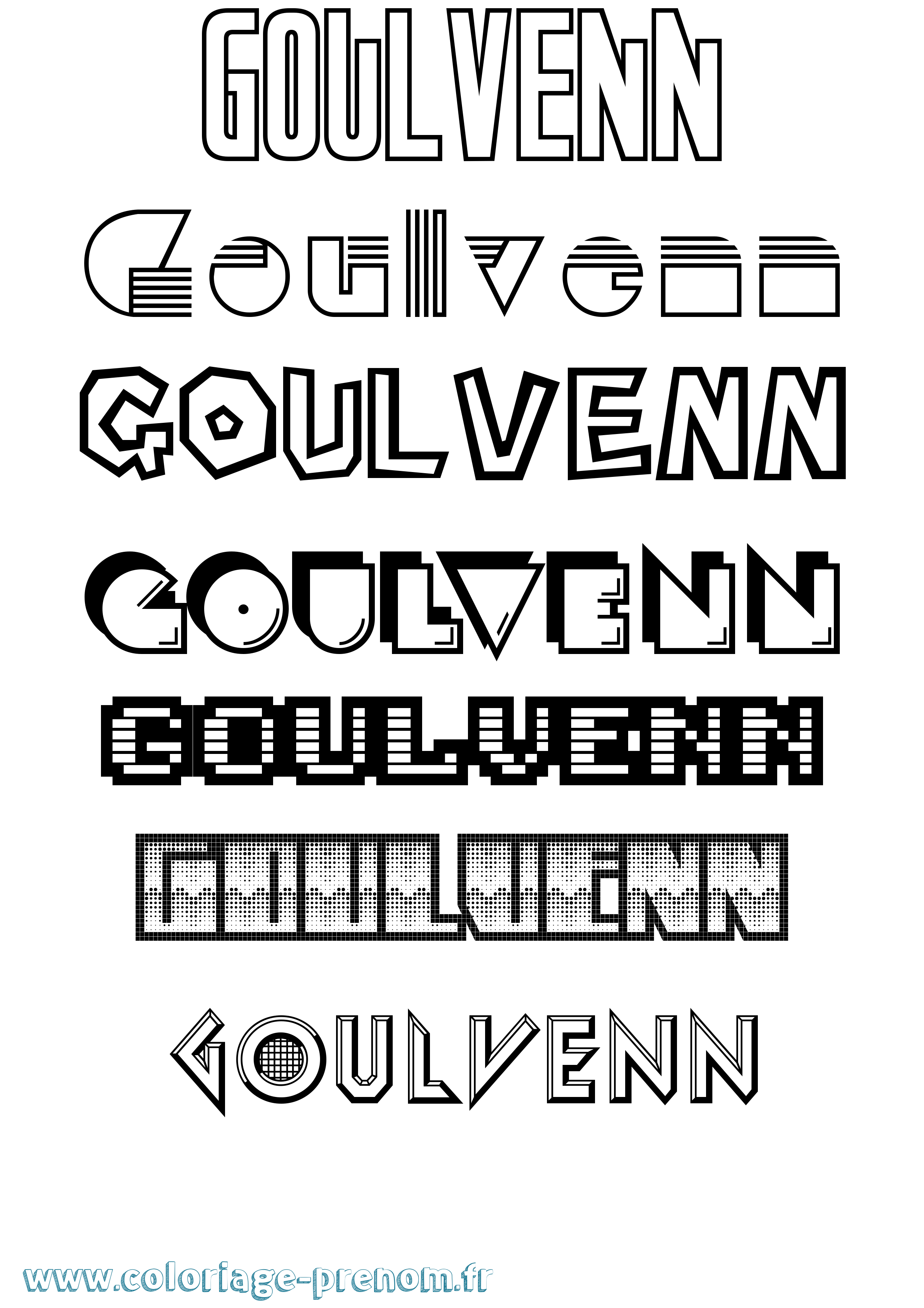 Coloriage Goulvenn Jeux Vidéos Coloriage prénom Goulvenn Jeux Vidéos