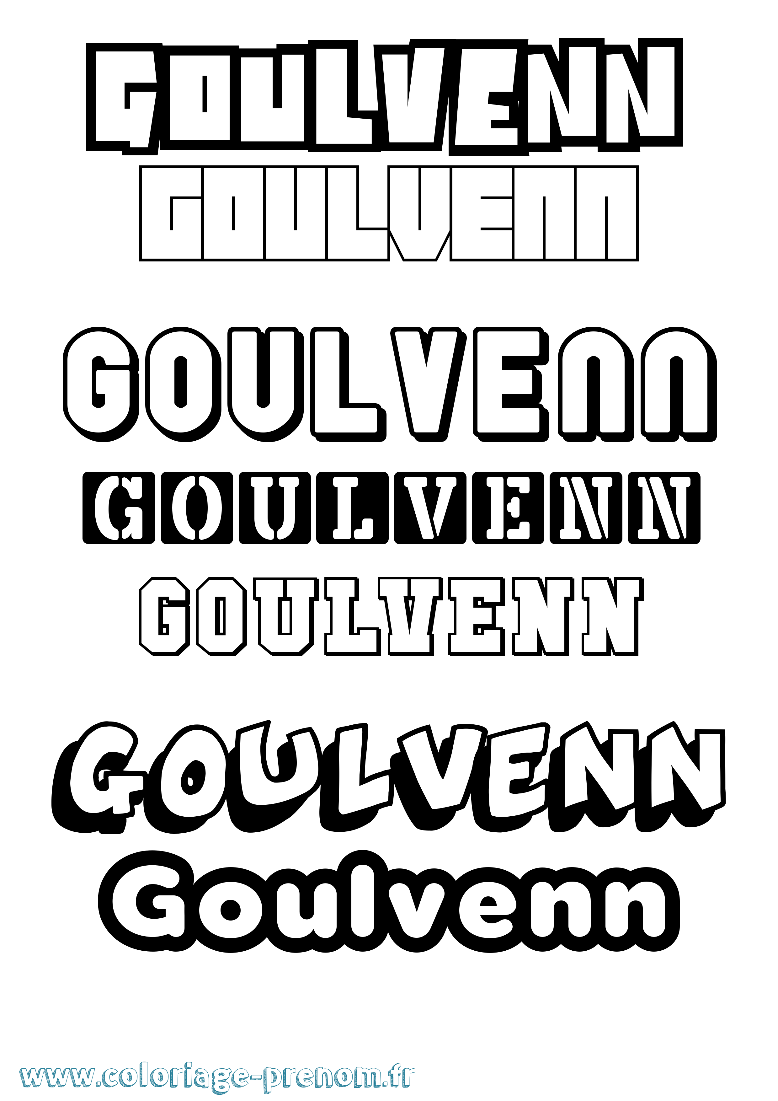 Coloriage Goulvenn Simple Coloriage prénom Goulvenn Simple