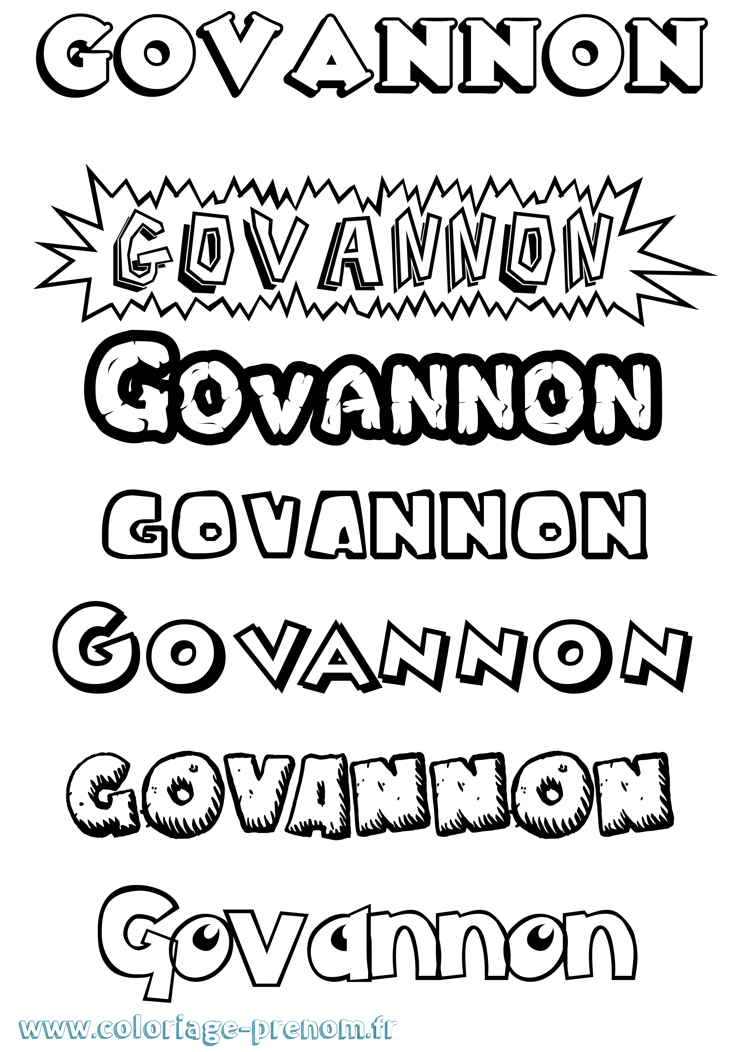Coloriage prénom Govannon Dessin Animé