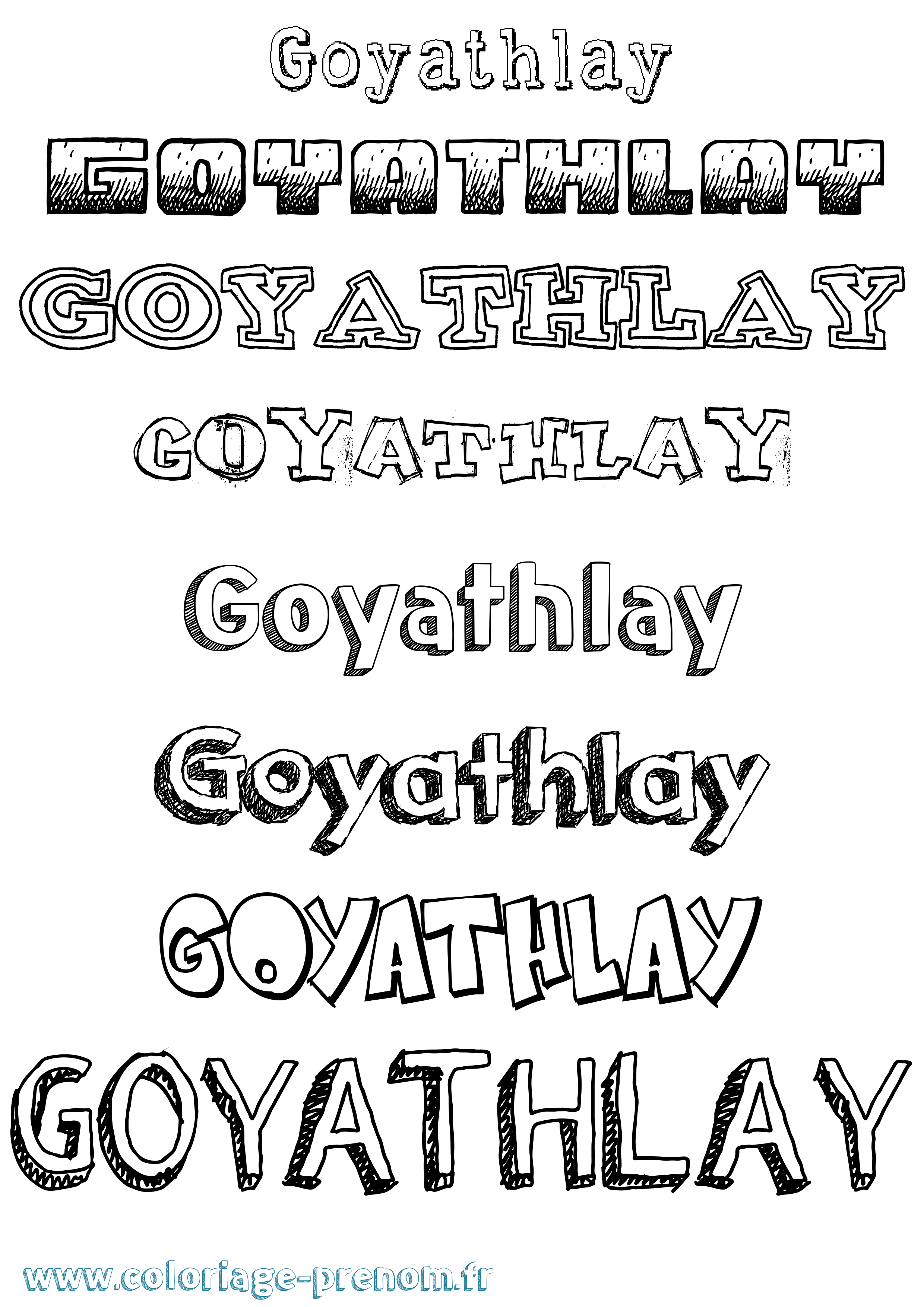 Coloriage prénom Goyathlay Dessiné