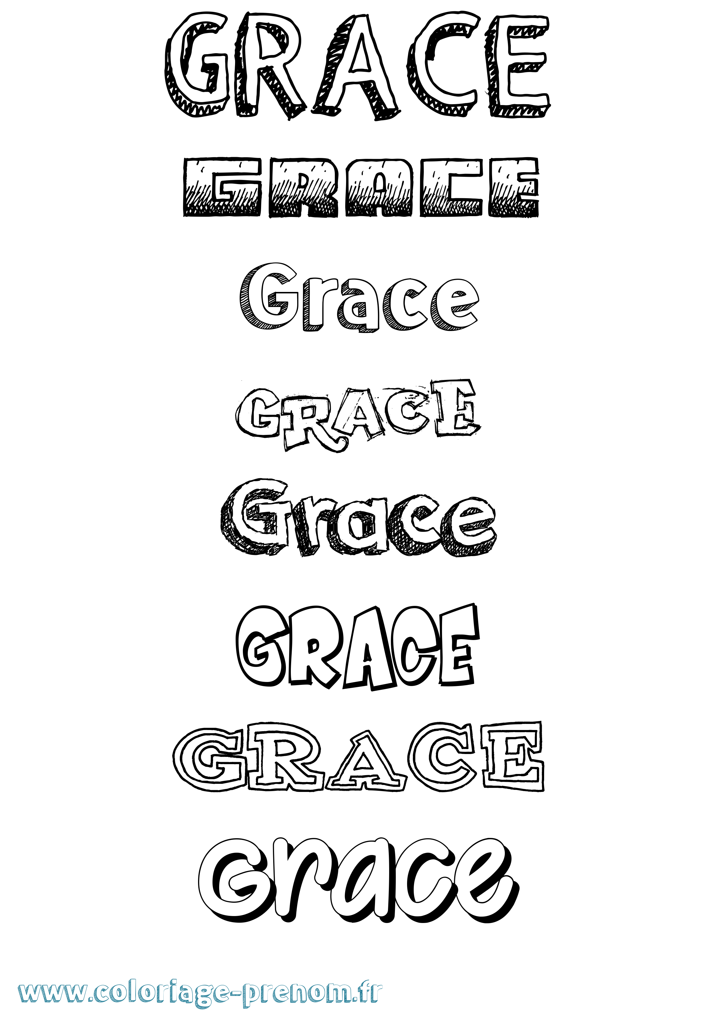 Coloriage Grace Dessiné Coloriage prénom Grace Dessiné