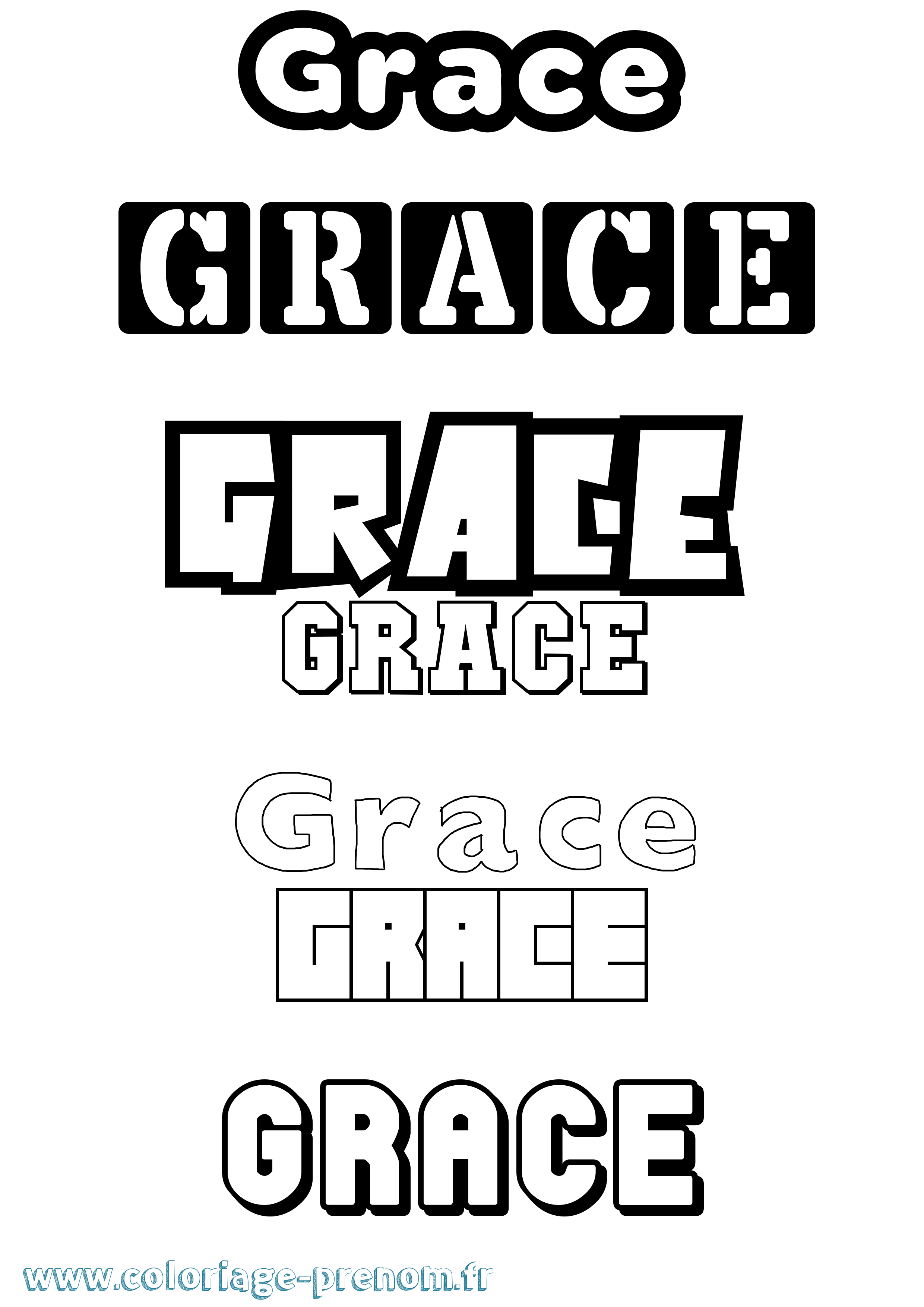 Coloriage Grace Simple Coloriage prénom Grace Simple