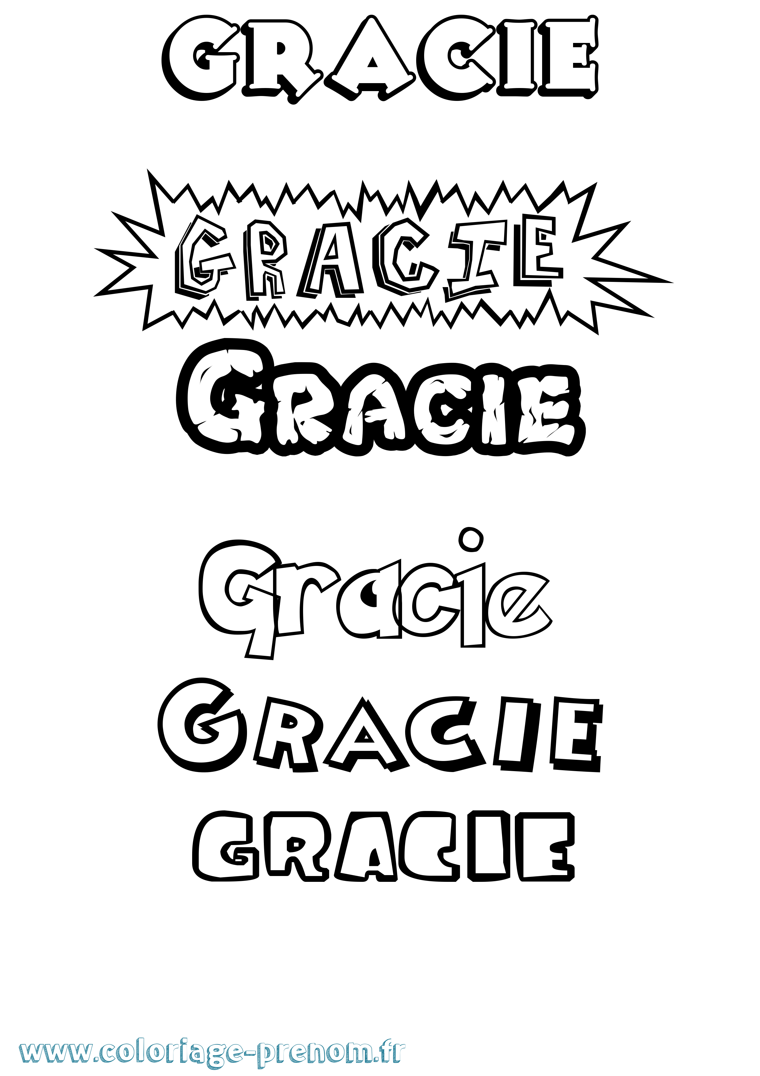 Coloriage Gracie Dessin Animé Coloriage prénom Gracie Dessin Animé
