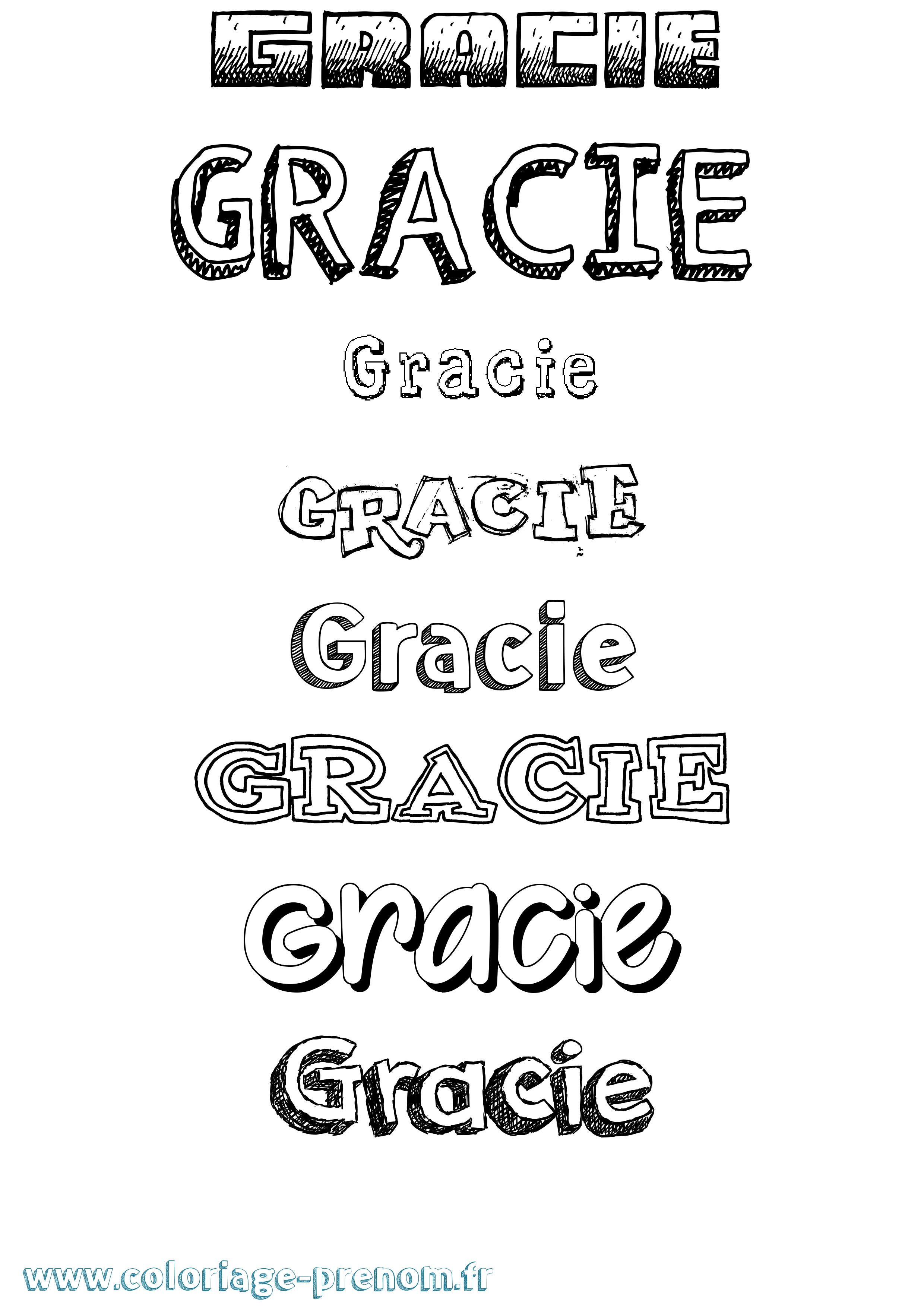 Coloriage prénom Gracie Dessiné