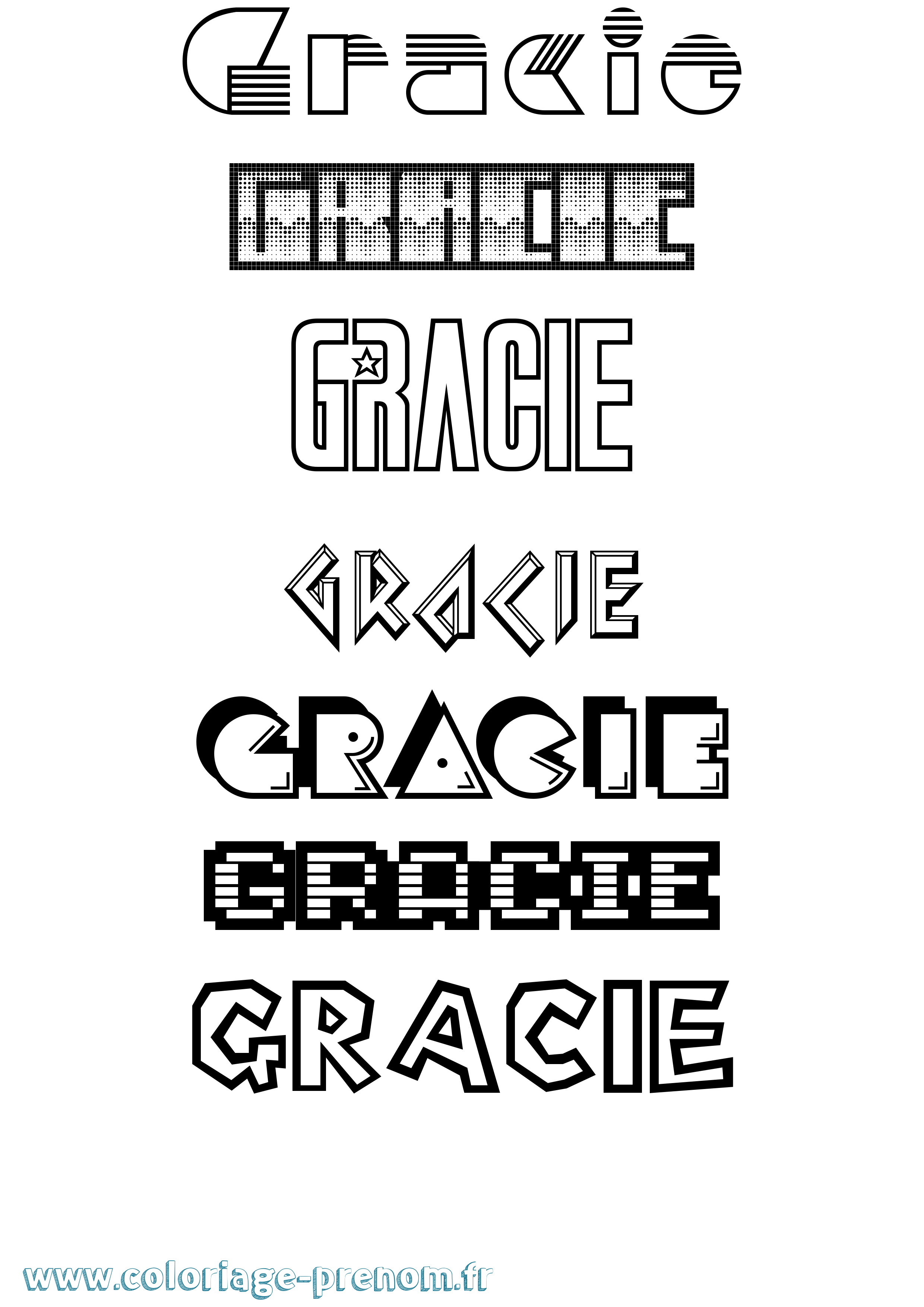 Coloriage Gracie Jeux Vidéos Coloriage prénom Gracie Jeux Vidéos