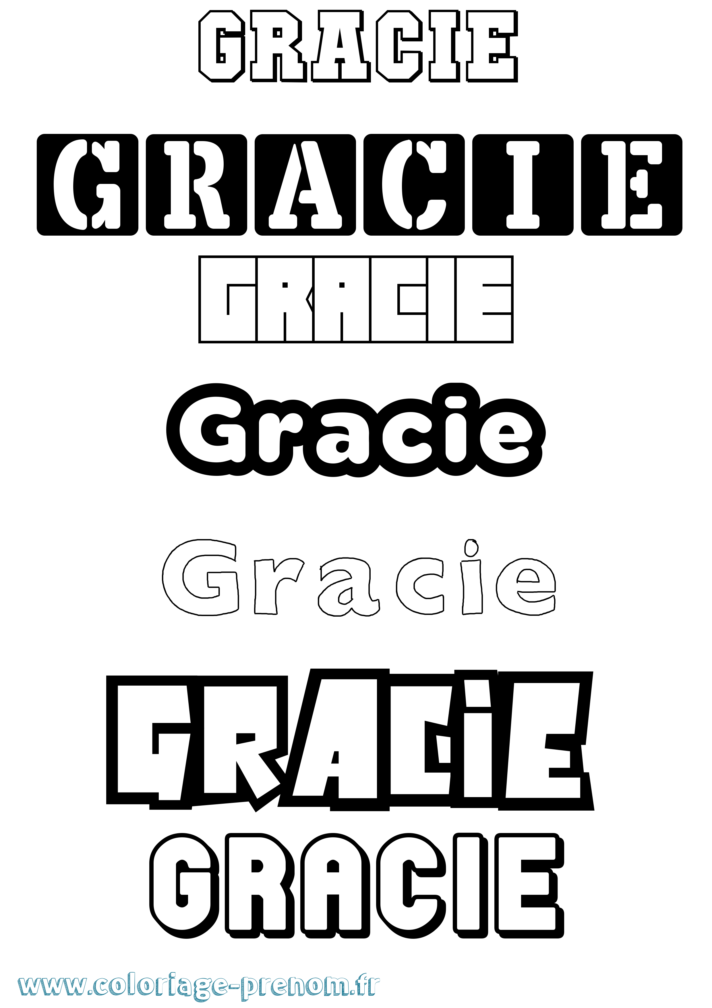 Coloriage Gracie Simple Coloriage prénom Gracie Simple