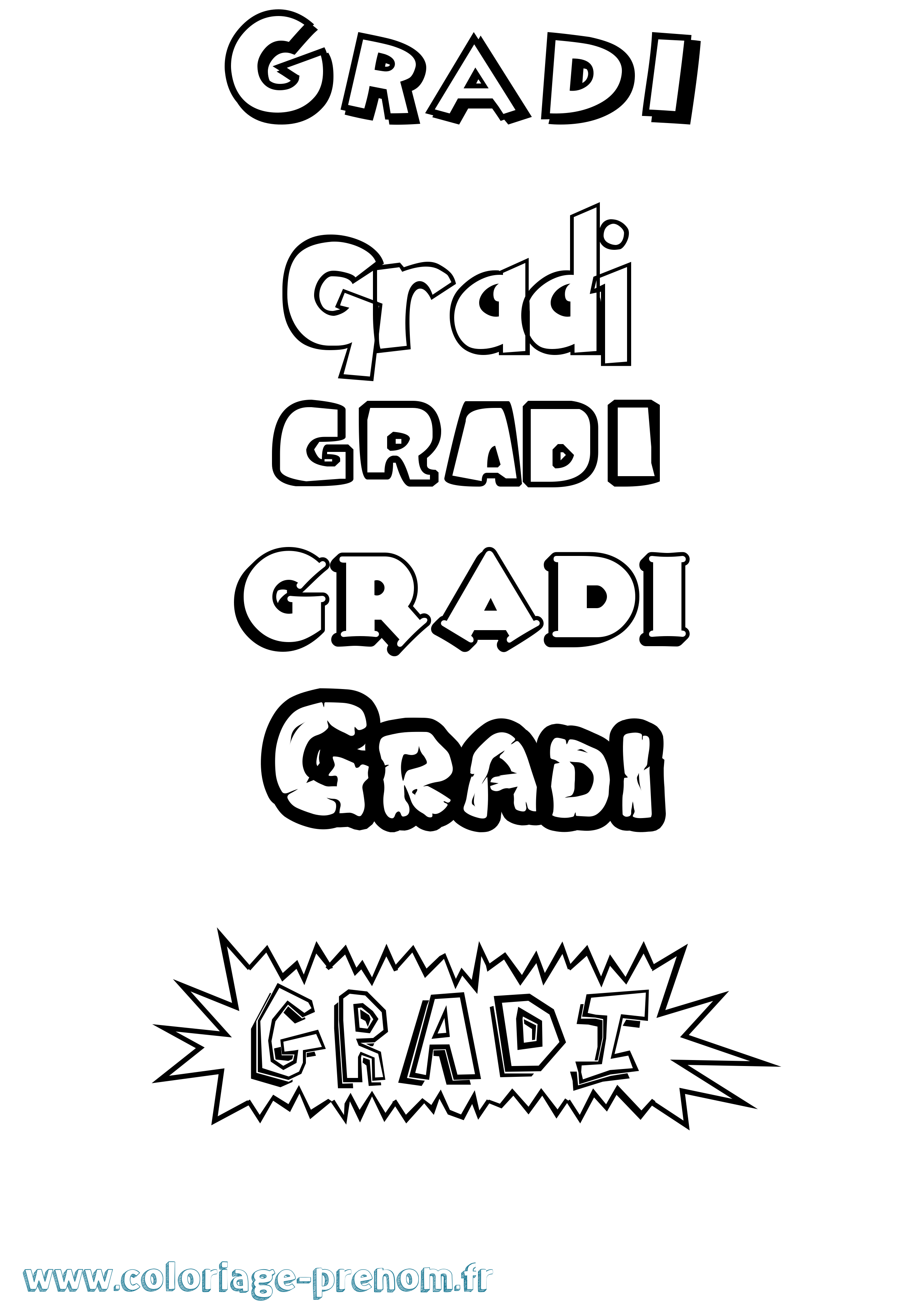 Coloriage Gradi Dessin Animé Coloriage prénom Gradi Dessin Animé